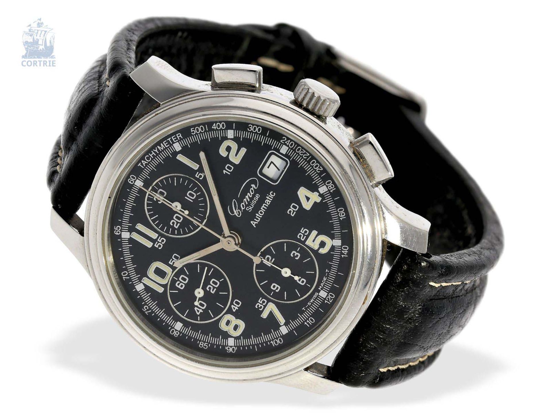 Armbanduhr: schöner vintage Tachymeter-Chronograph, Comor Automatic Edition No. 57, vermutlich 90er