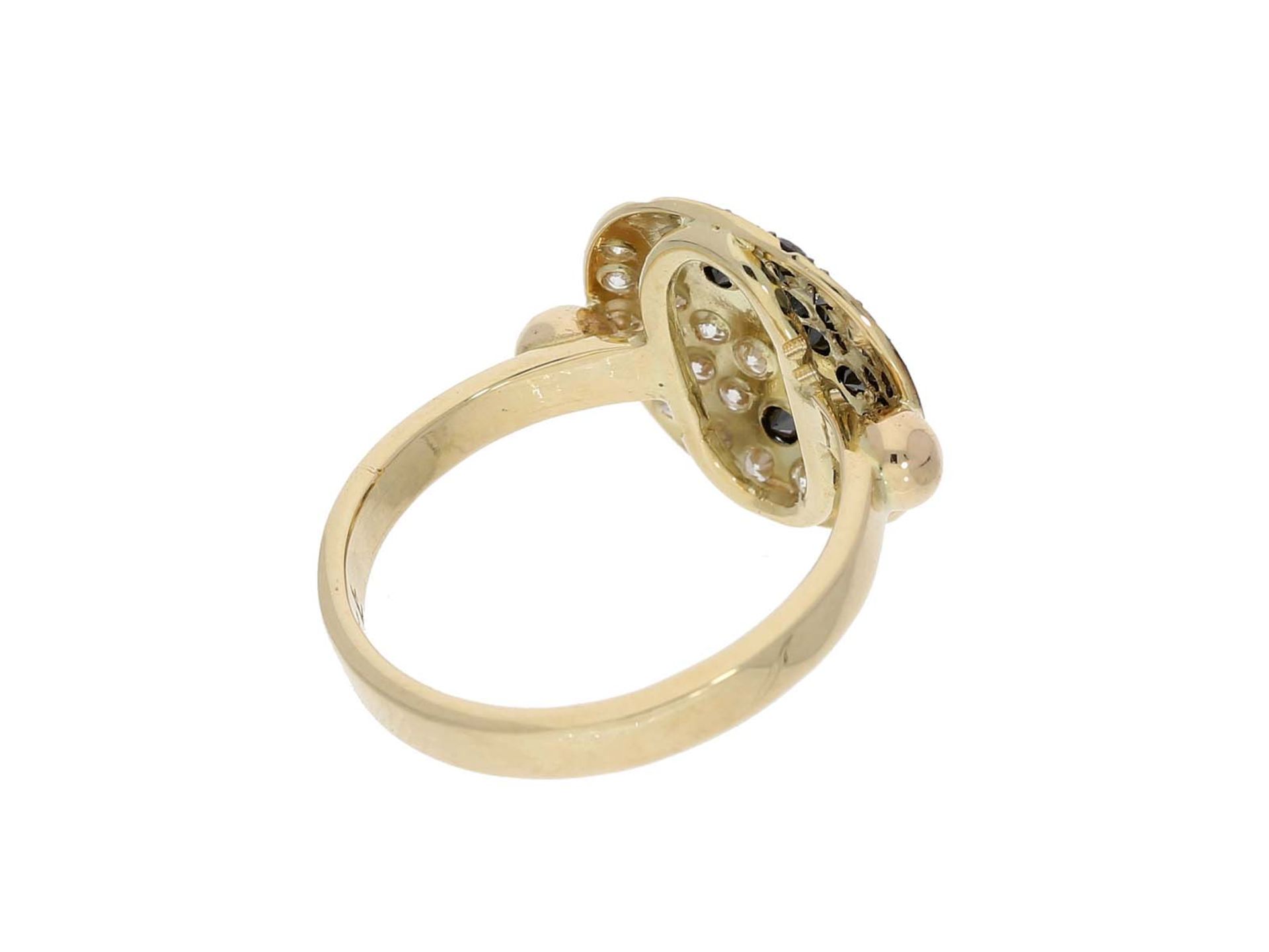 Ring: neuwertiger Brillantring Motiv 'Ying & Yang' mit insgesamt ca. 1,35ct Brillanten - Image 2 of 2