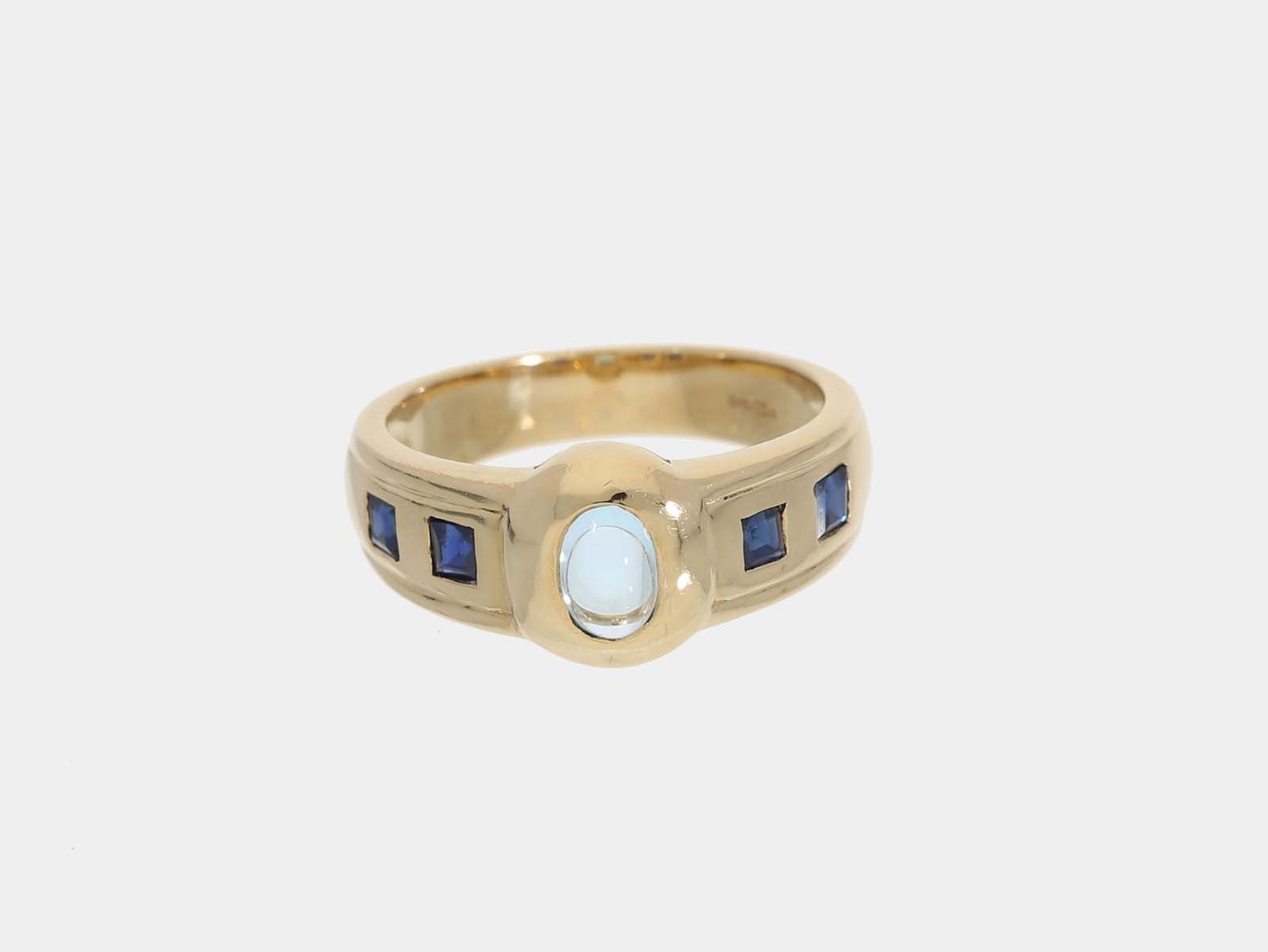 Ring: Goldring mit Topas und Saphir