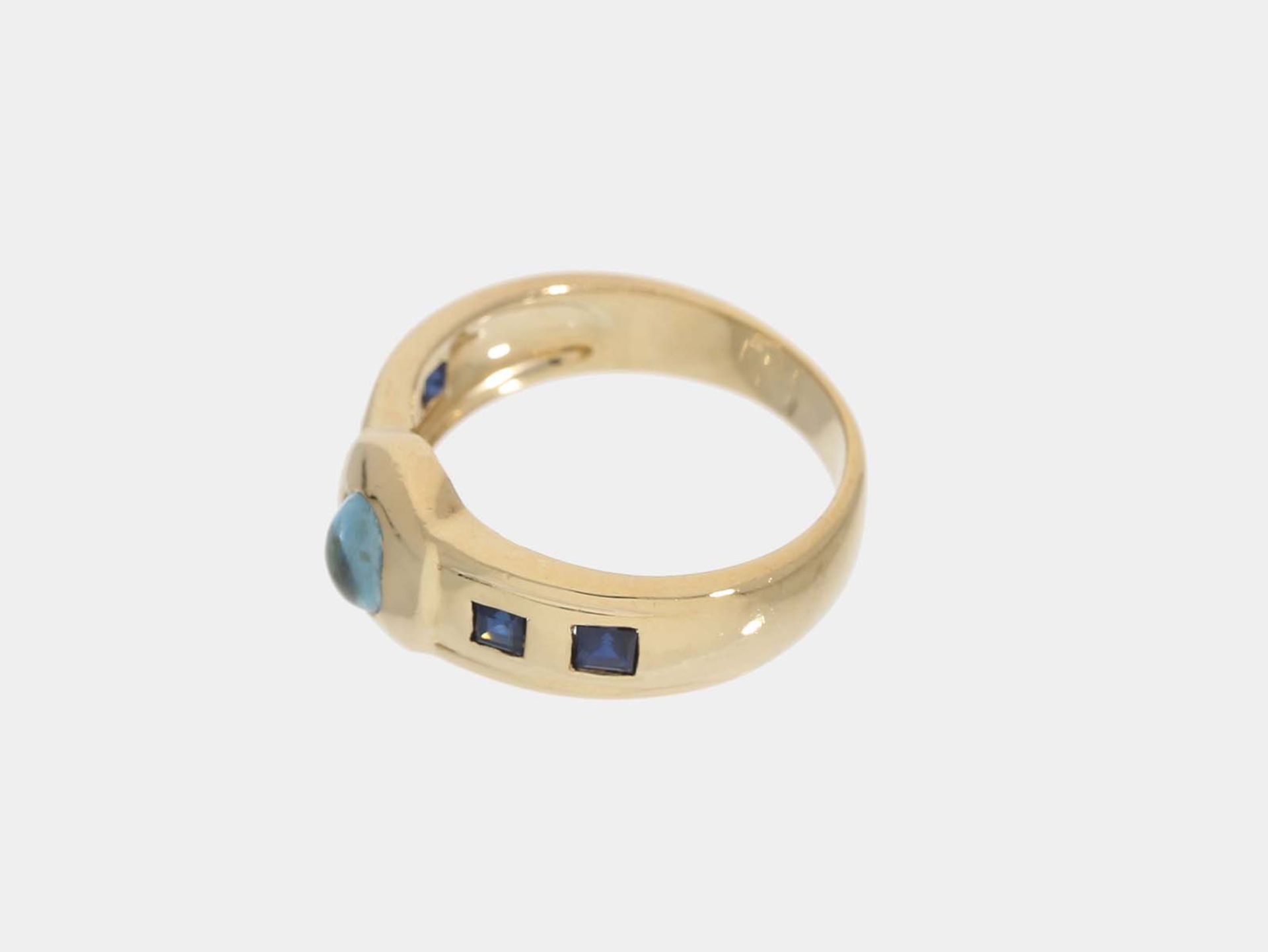 Ring: Goldring mit Topas und Saphir - Image 2 of 2