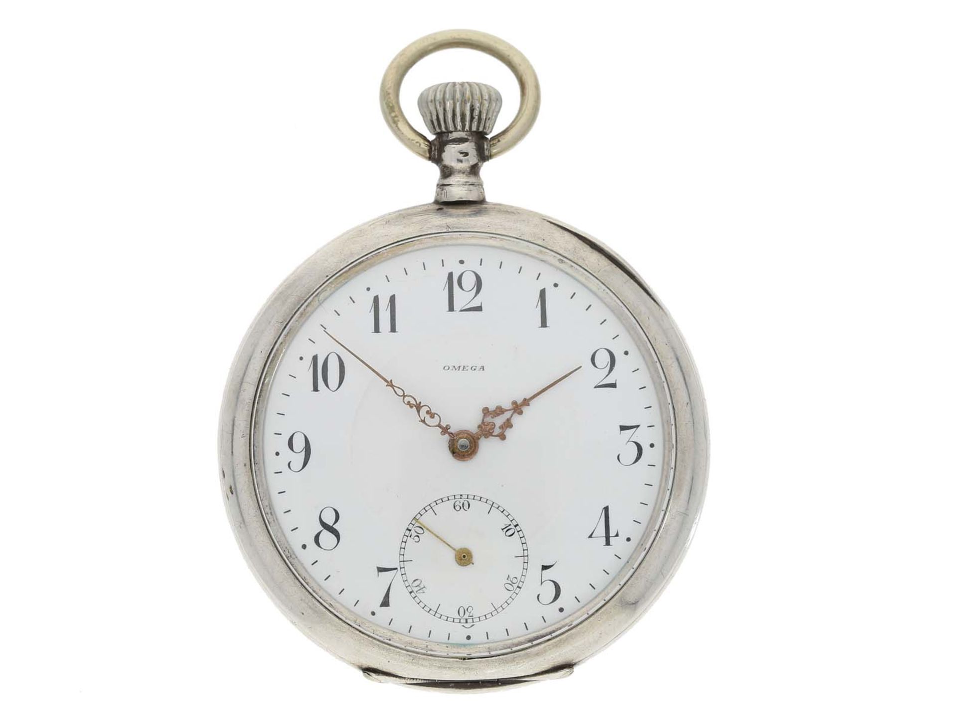 Taschenuhr: silberne Herrenuhr von Omega, Grand Prix Paris 1900