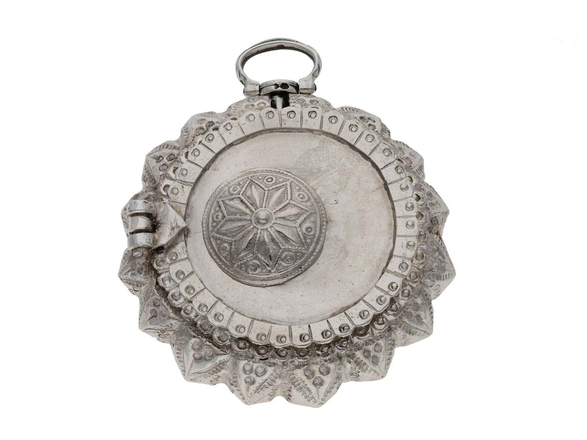 Taschenuhr: große silberne Taschenuhr für den osmanischen Markt mit ungewöhnlichem Übergehäuse, Edwa - Image 4 of 4