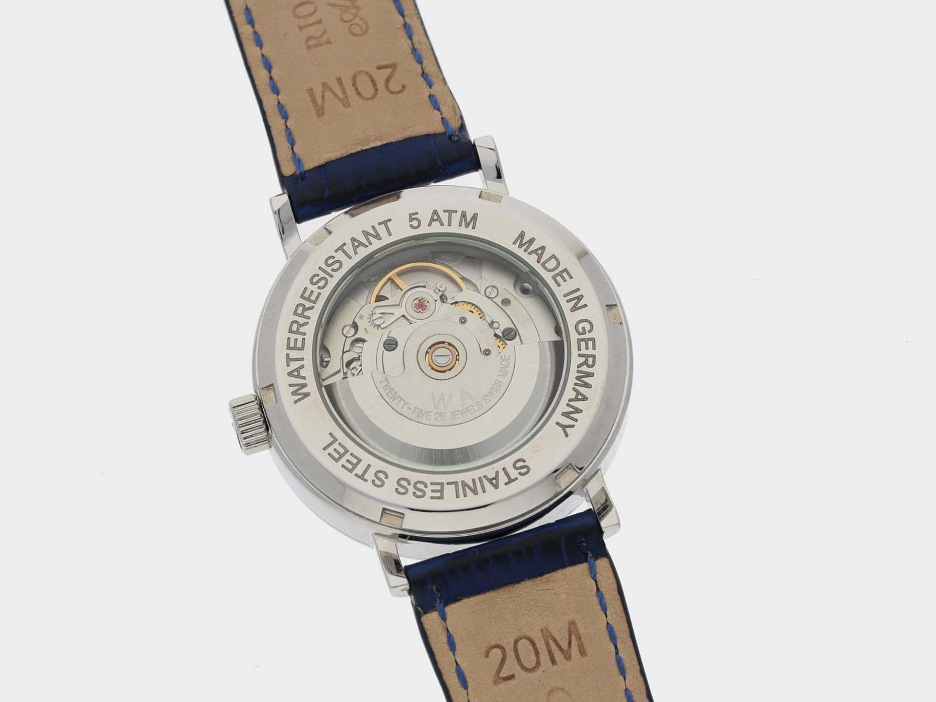 Armbanduhr: große moderne Designeruhr, Genesis 'Seminaruhr', ungetragen - Bild 2 aus 2