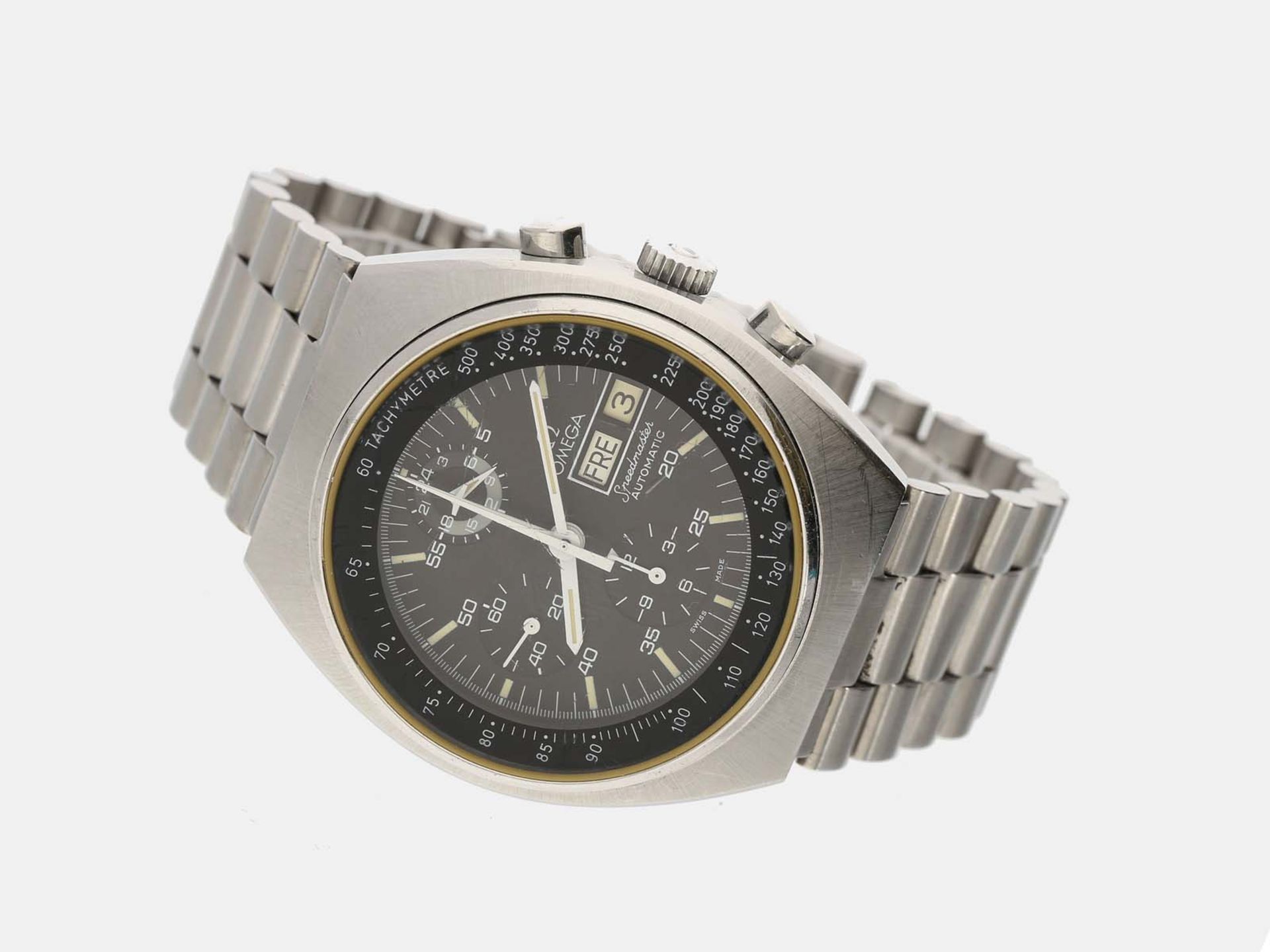 Armbanduhr: vintage Omega Chronograph mit Datum und Wochentag, 'Omega Speedmaster Mark 4,5' Ref.176.