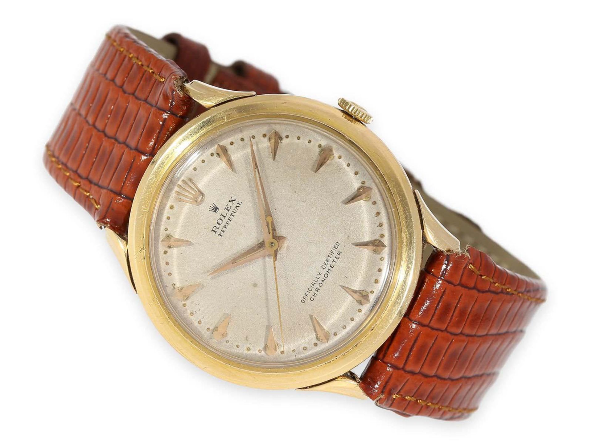 Armbanduhr: ganz frühes Rolex "Bombay" Chronometer in 18K Gold, vermutlich eine der frühesten