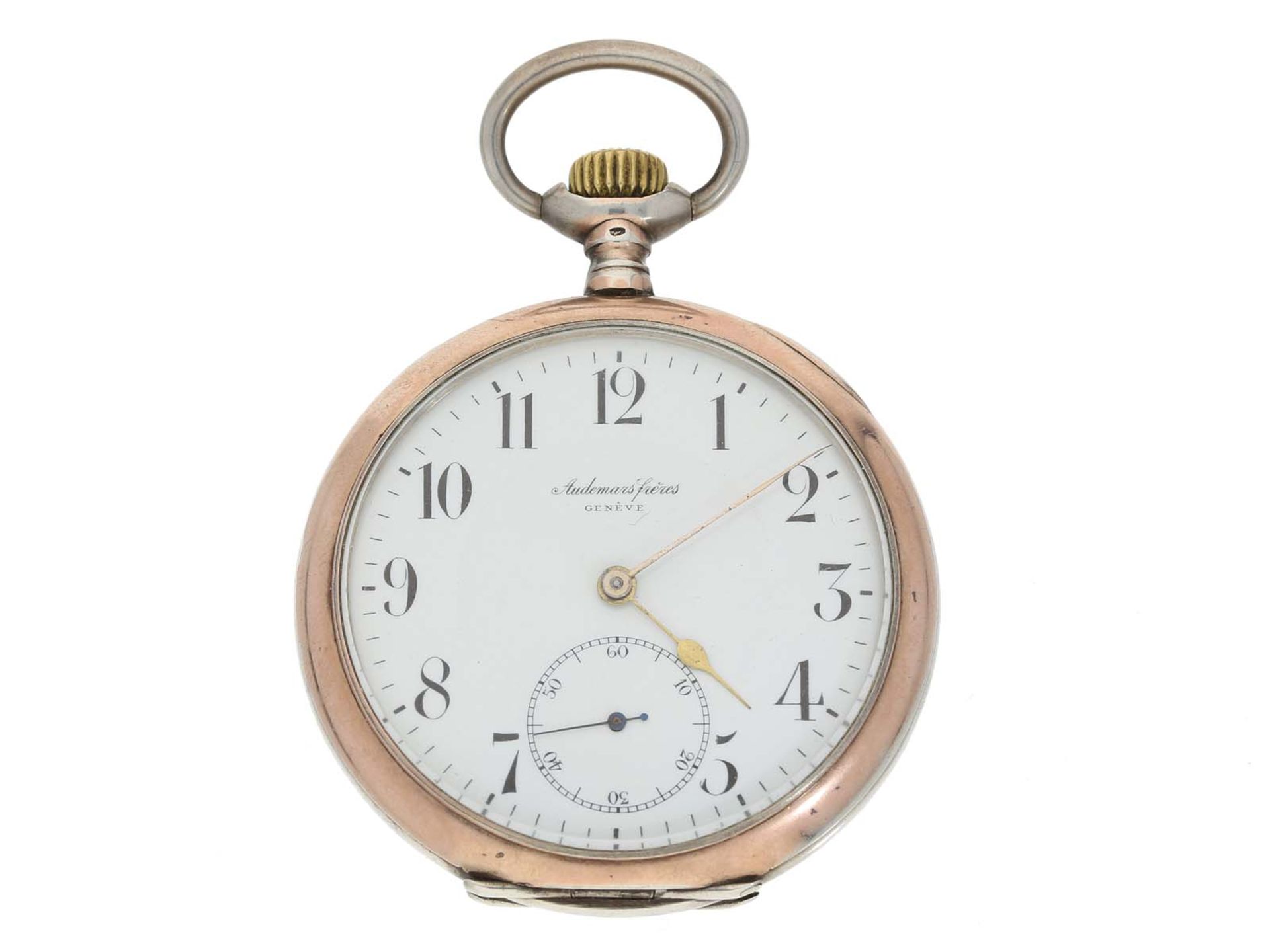 Taschenuhr: feine silberne Taschenuhr, Audemars Freres Geneve, um 1910