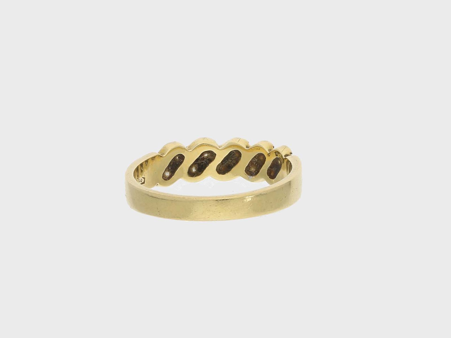Ring: Brillant-Goldschmiedering, ca. 0,4ct, 18K Gold - Bild 2 aus 2