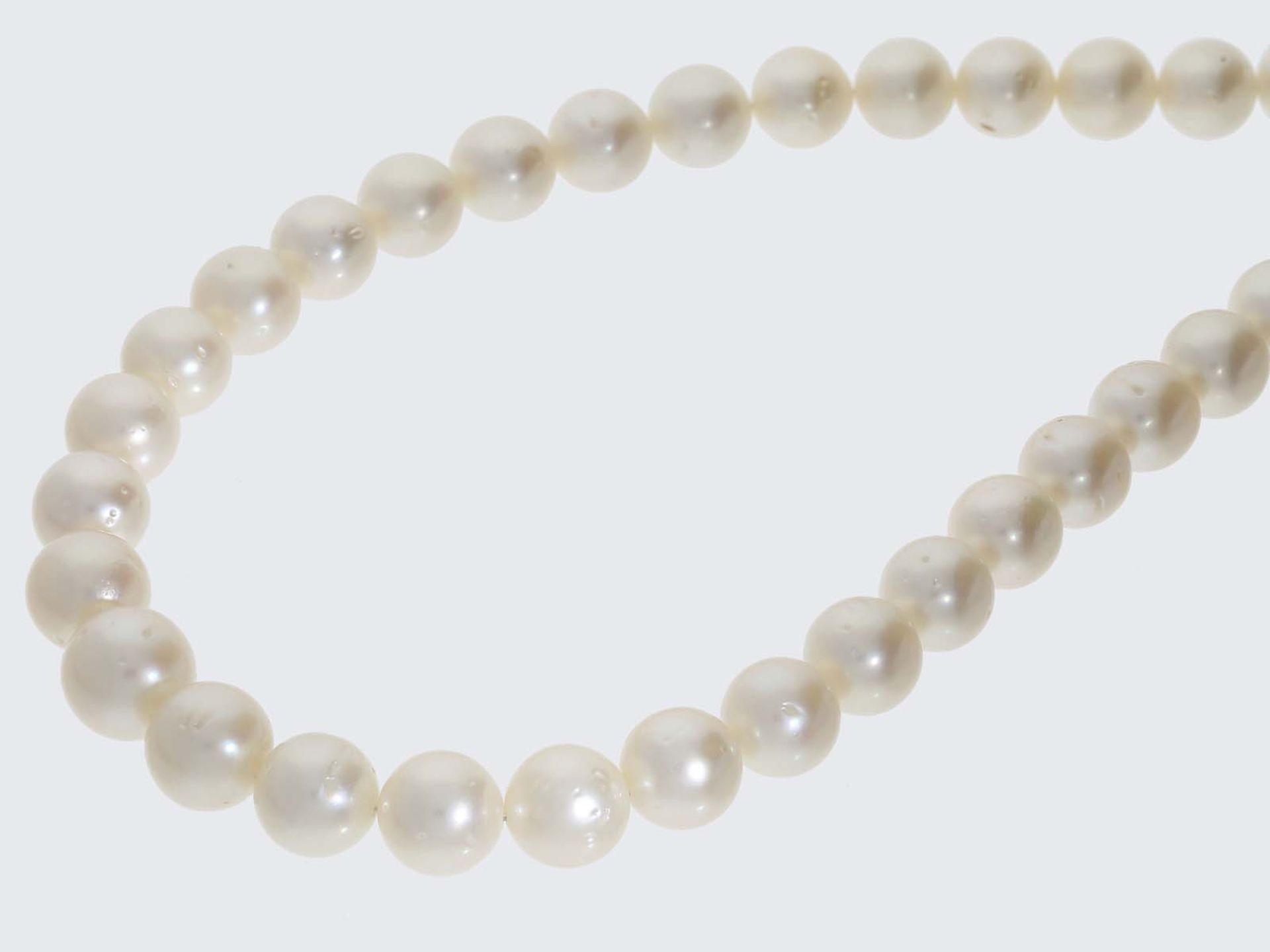 Kette/Collier: Südsee-Zuchtperlen-Strang mit großen Perlen bis zu Ø13mm, neuwertig