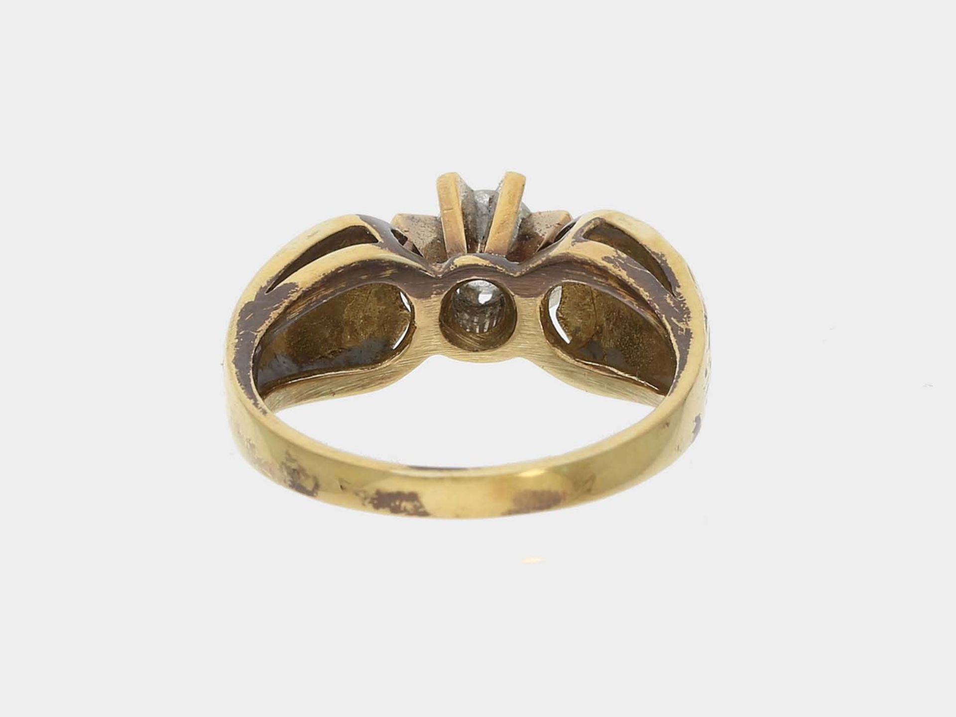 Ring: alter Brillant-Goldschmiedering, ca. 0,33ct - Bild 2 aus 2