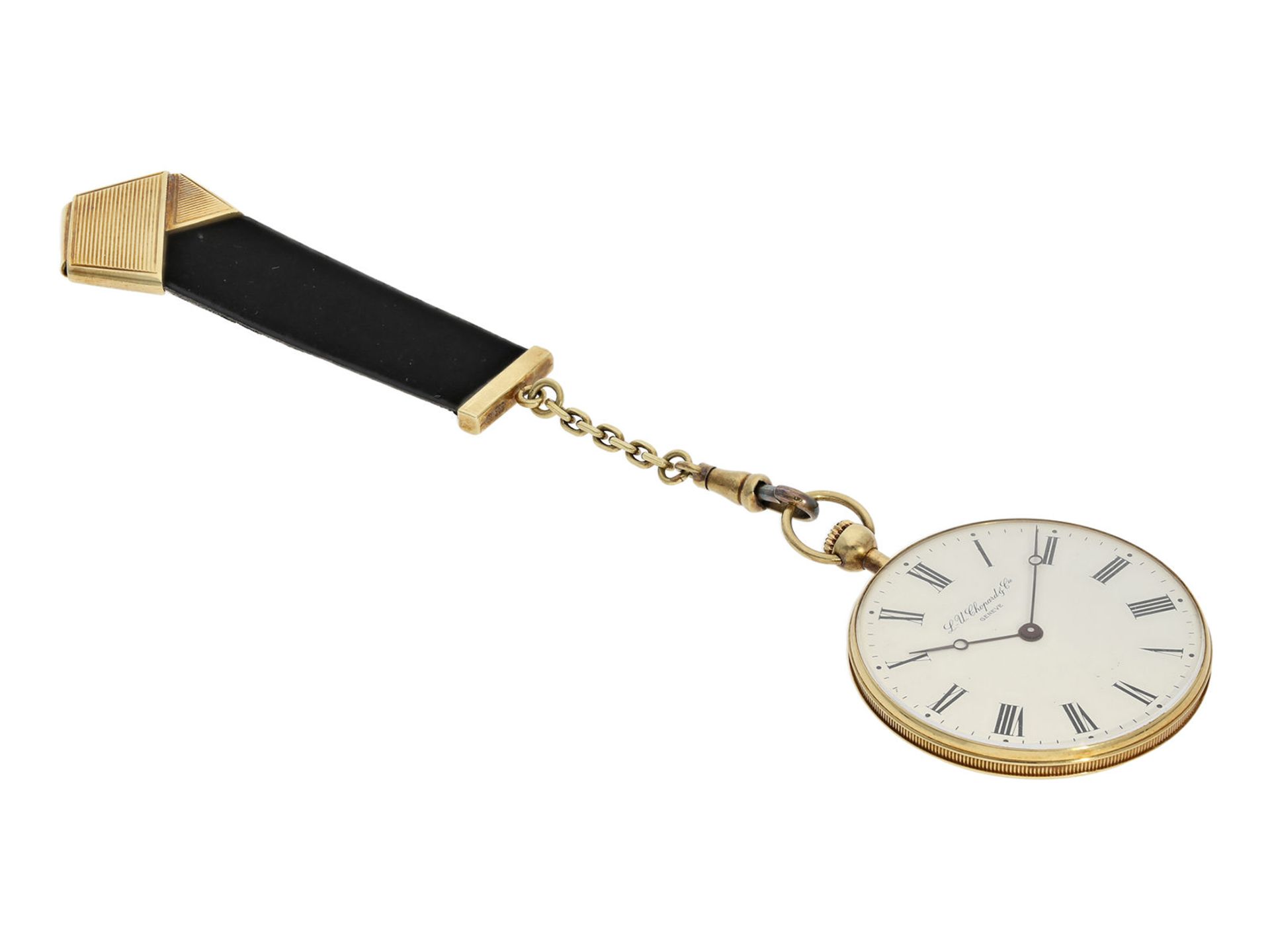 Taschenuhr: elegante vintage Chopard Frackuhr Ref. 3004 in 18K Gold und dazugehörige goldene - Bild 7 aus 8