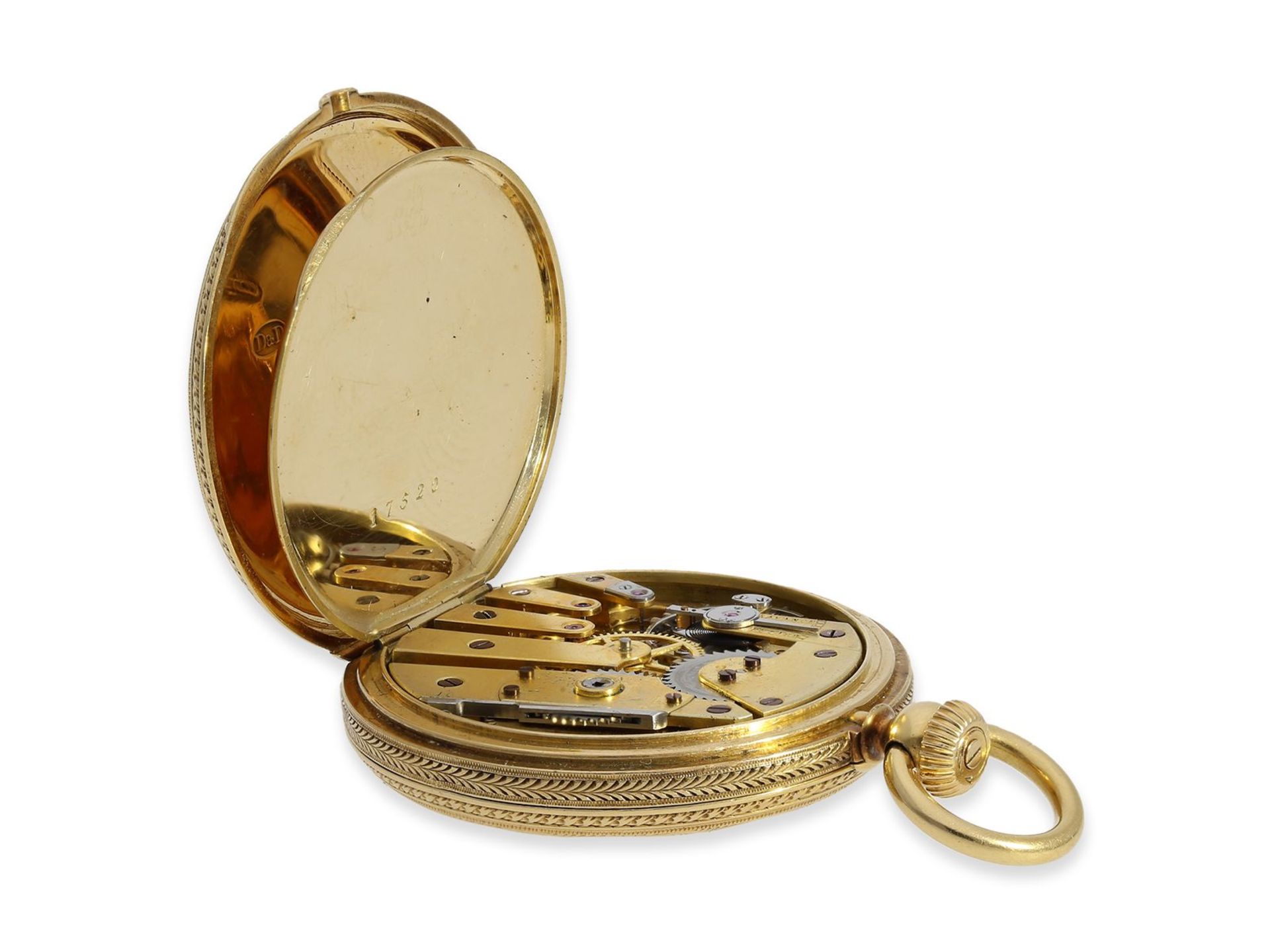 Taschenuhr: sehr seltene Prunksavonnette, um 1860, vermutlich Patek Philippe, geliefert an den - Bild 4 aus 7