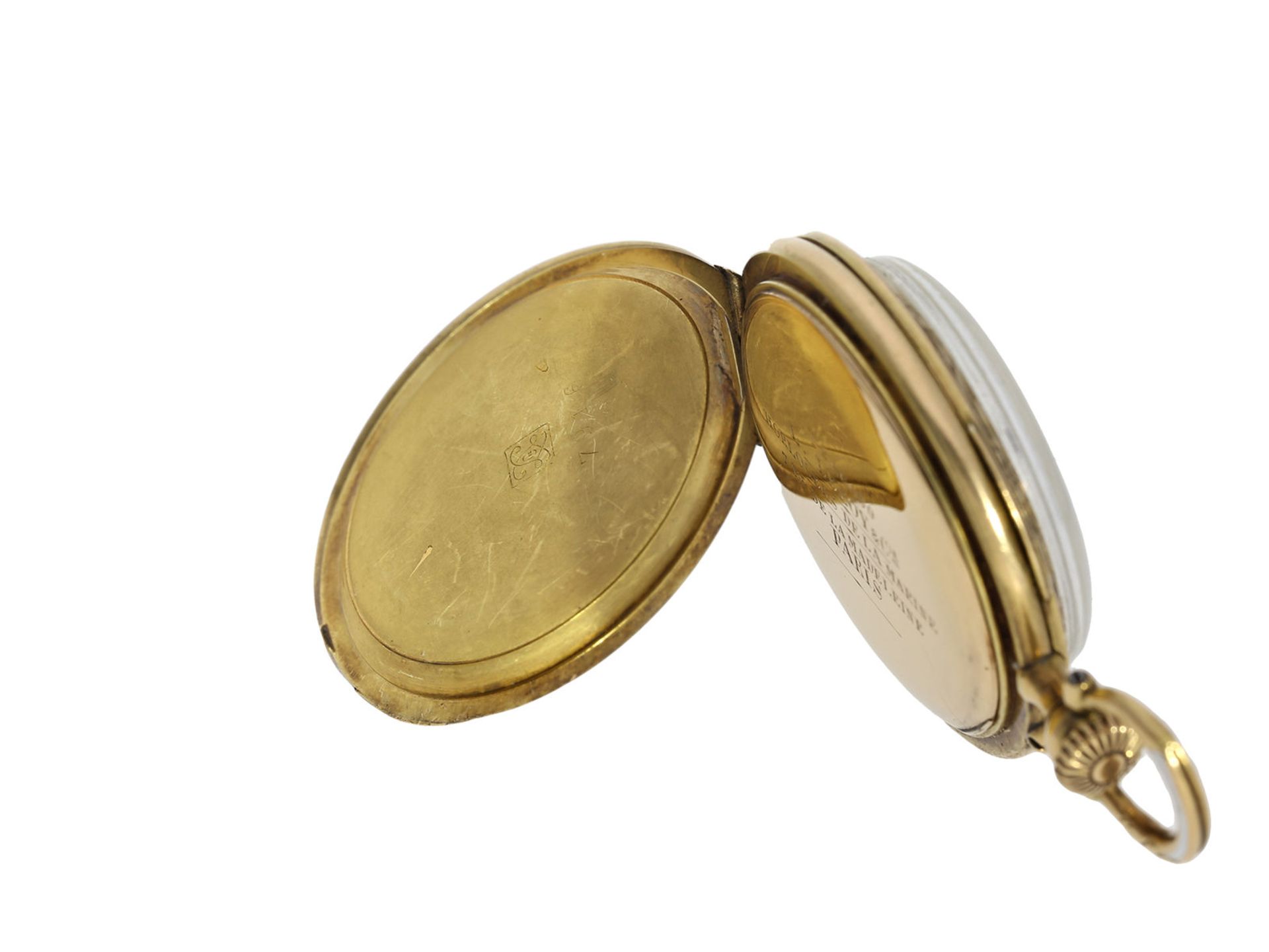 Taschenuhr/Anhängeuhr: ungewöhnliche Art Nouveau Gold/Emaille-Damenuhr hochfeiner Qualität, Leroy - Image 7 of 7