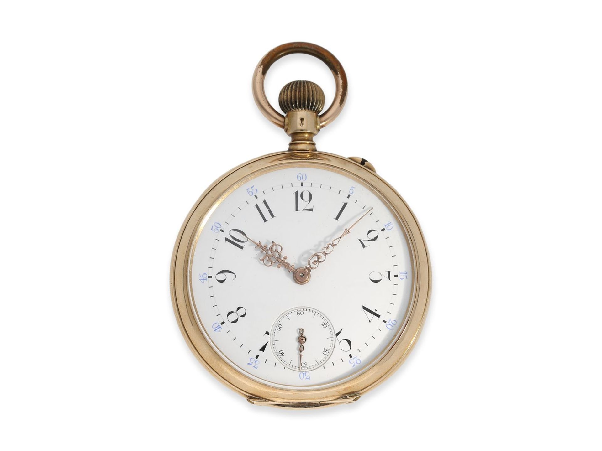 Taschenuhr: interessante Sammleruhr für IWC Sammler, sehr frühe goldene Taschenuhr No.31918, ca.