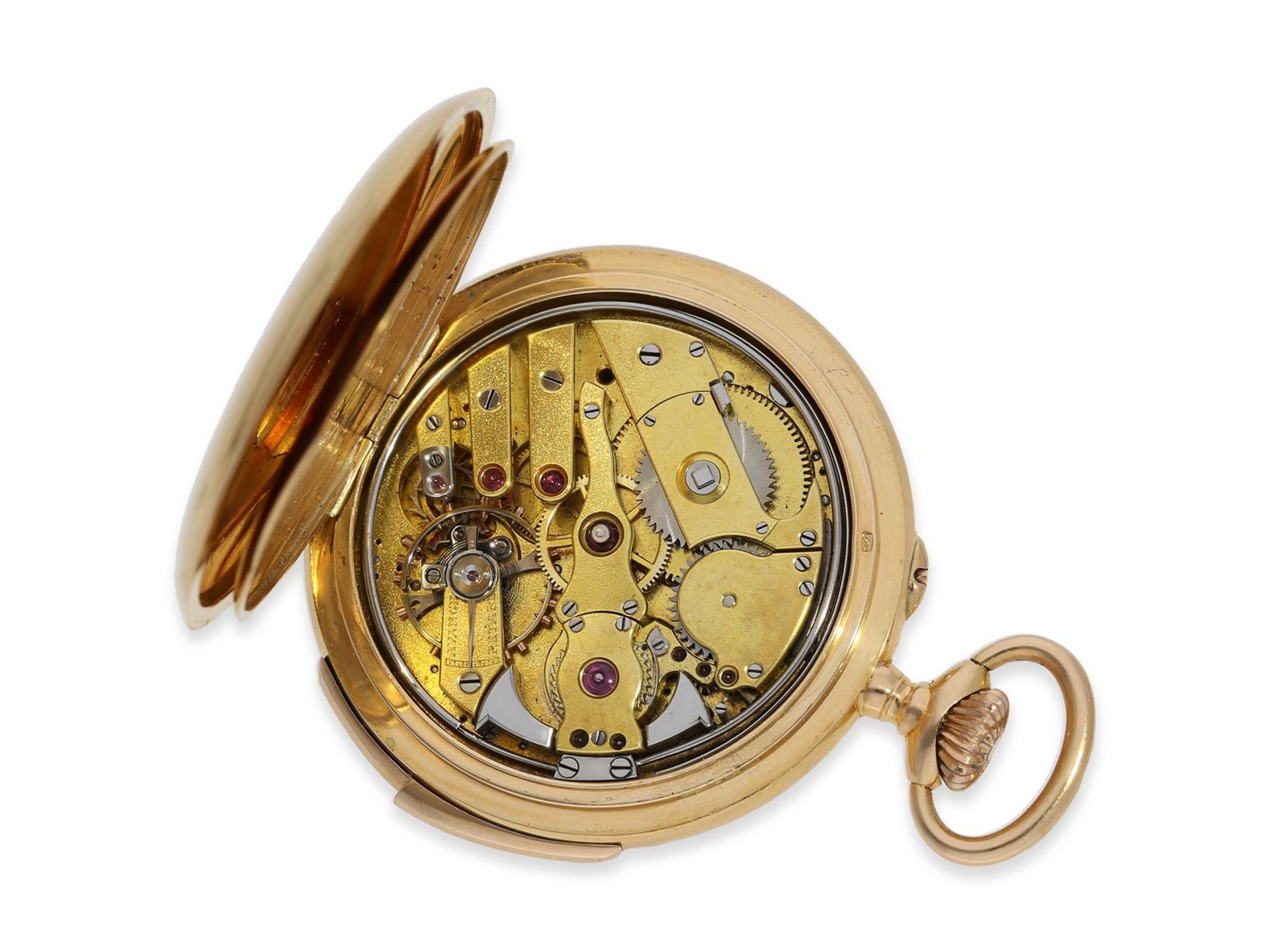 Taschenuhr: exquisite Damentaschenuhr mit Viertelstunden-Repetition, Dubois & Fils Locle, ca. - Image 2 of 6