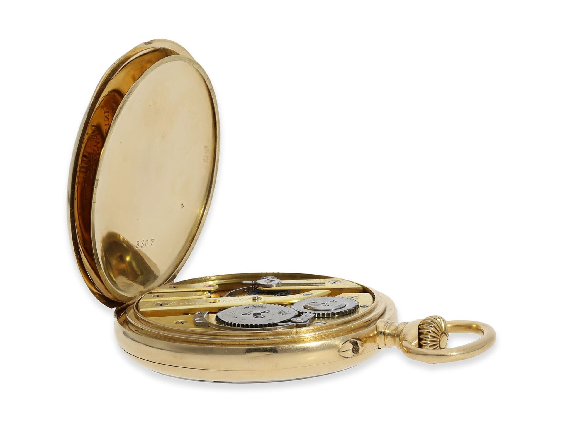 Taschenuhr: hochfeines französisches Ankerchronometer, L. Leroy Paris No. 68161/9307, ca. 1900, - Image 4 of 6