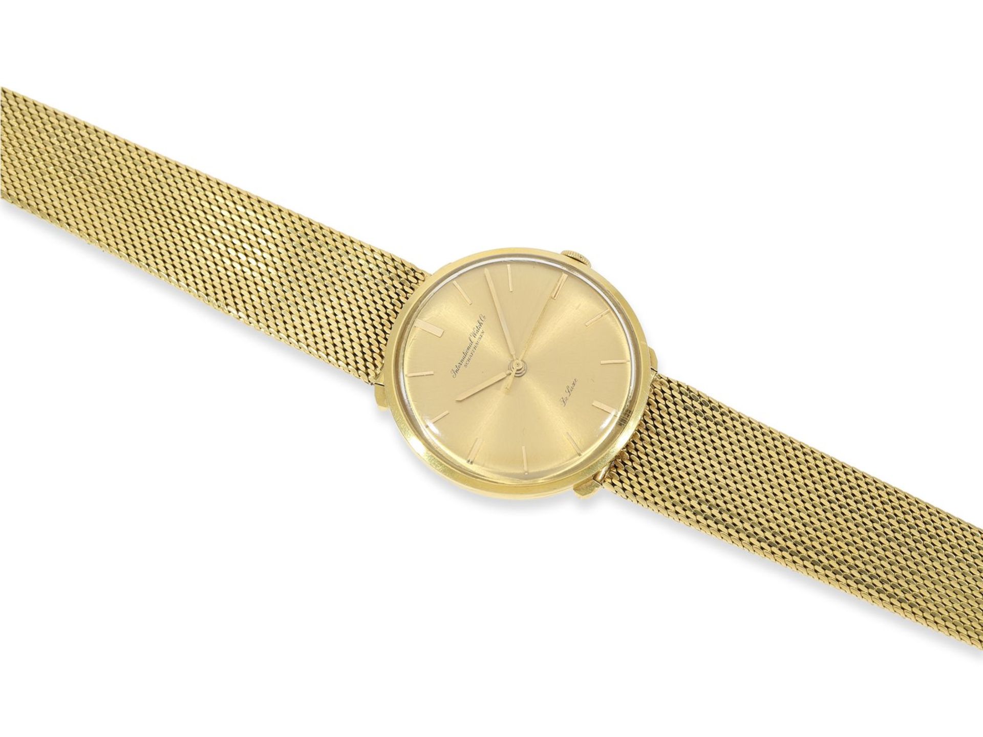 Armbanduhr: hochwertige vintage IWC "De Luxe" mit Zentralsekunde Ref.1210, 18K Gold, Ca. Ø34mm,