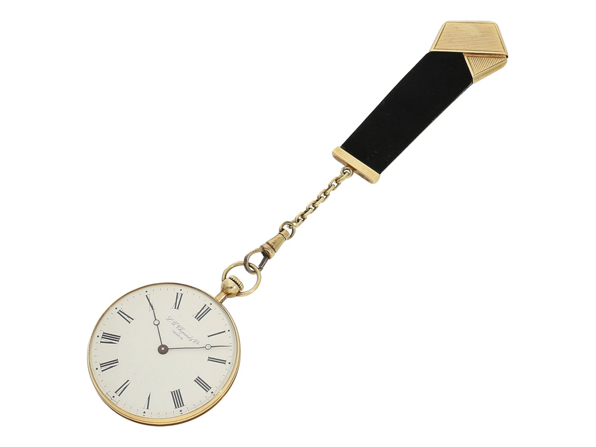 Taschenuhr: elegante vintage Chopard Frackuhr Ref. 3004 in 18K Gold und dazugehörige goldene - Image 2 of 8