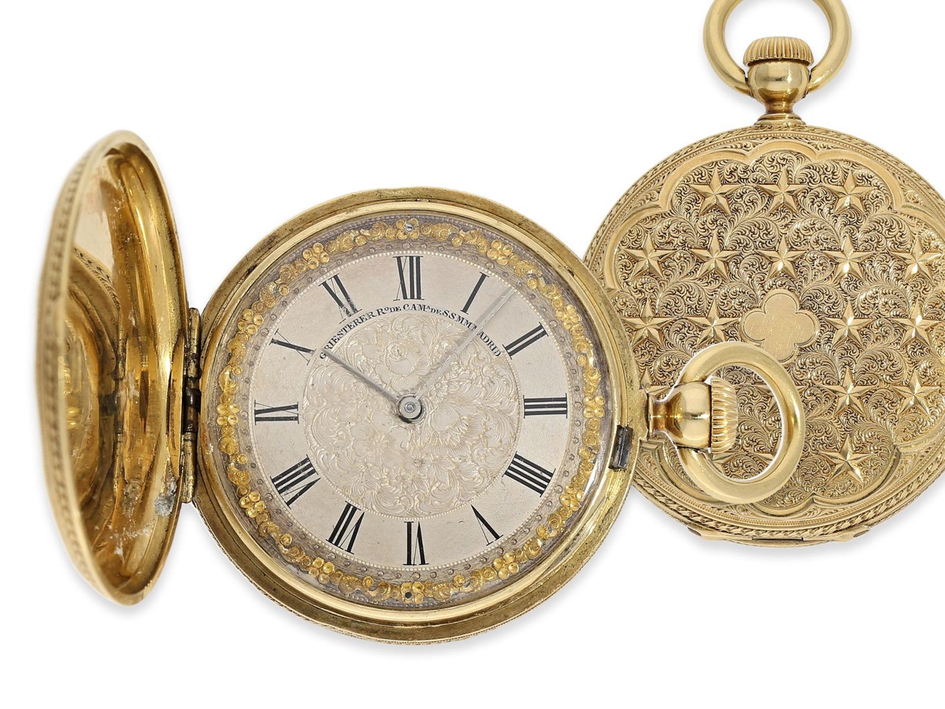 Taschenuhr: sehr seltene Prunksavonnette, um 1860, vermutlich Patek Philippe, geliefert an den