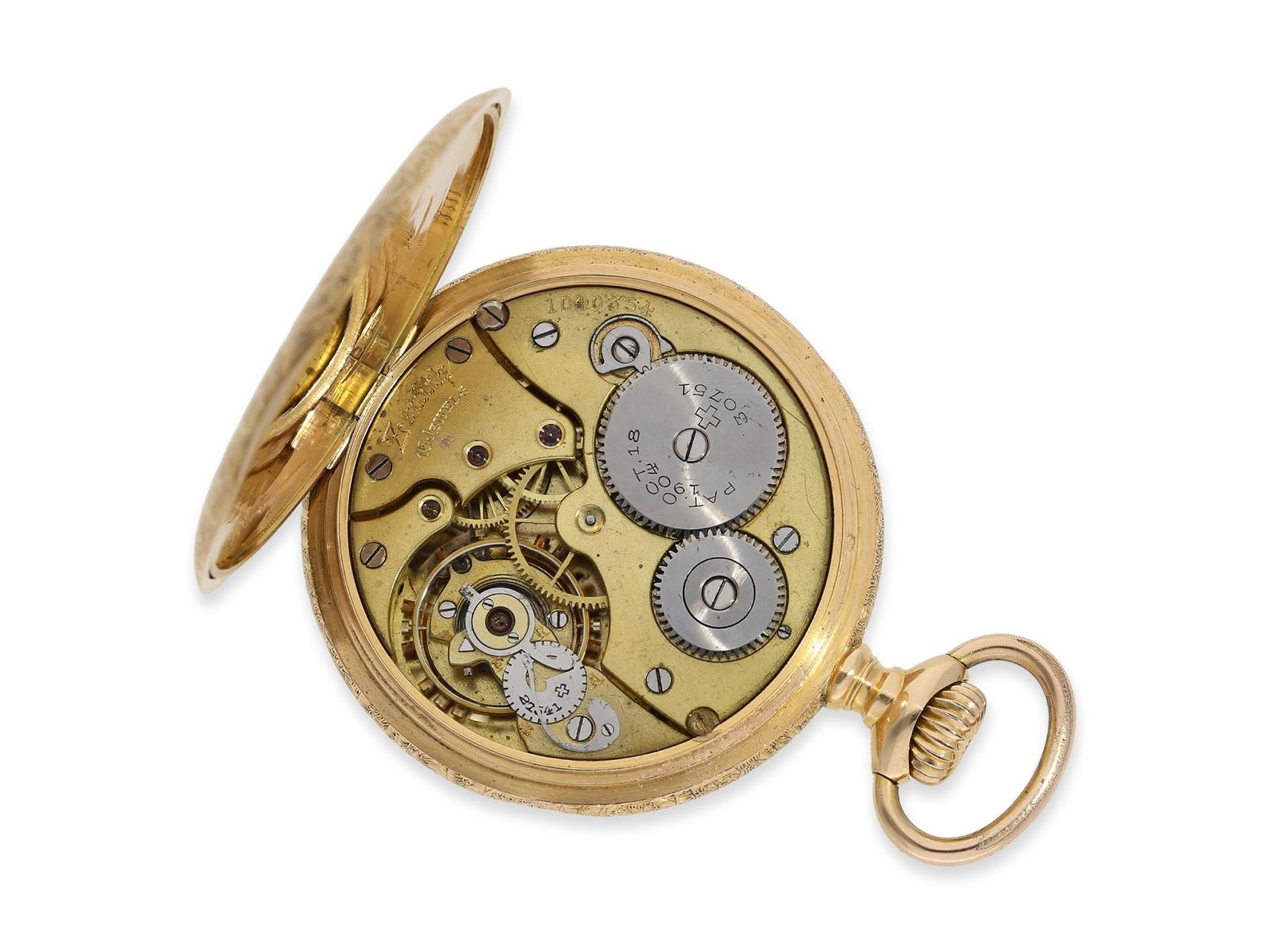 Taschenuhr: außergewöhnlich prächtig gravierte Zenith Taschenuhr, Chronometerqualität, ca. 1910, Ca. - Image 2 of 6