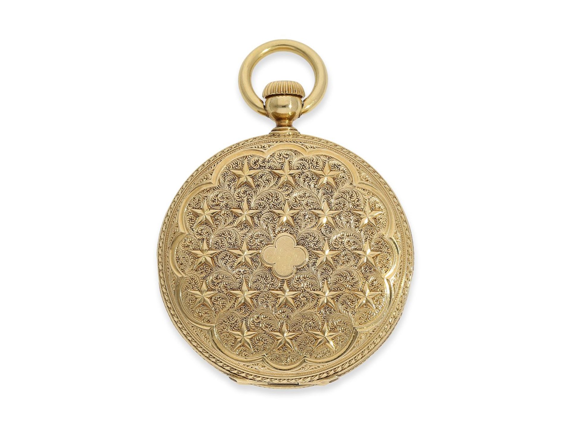 Taschenuhr: sehr seltene Prunksavonnette, um 1860, vermutlich Patek Philippe, geliefert an den - Bild 6 aus 7