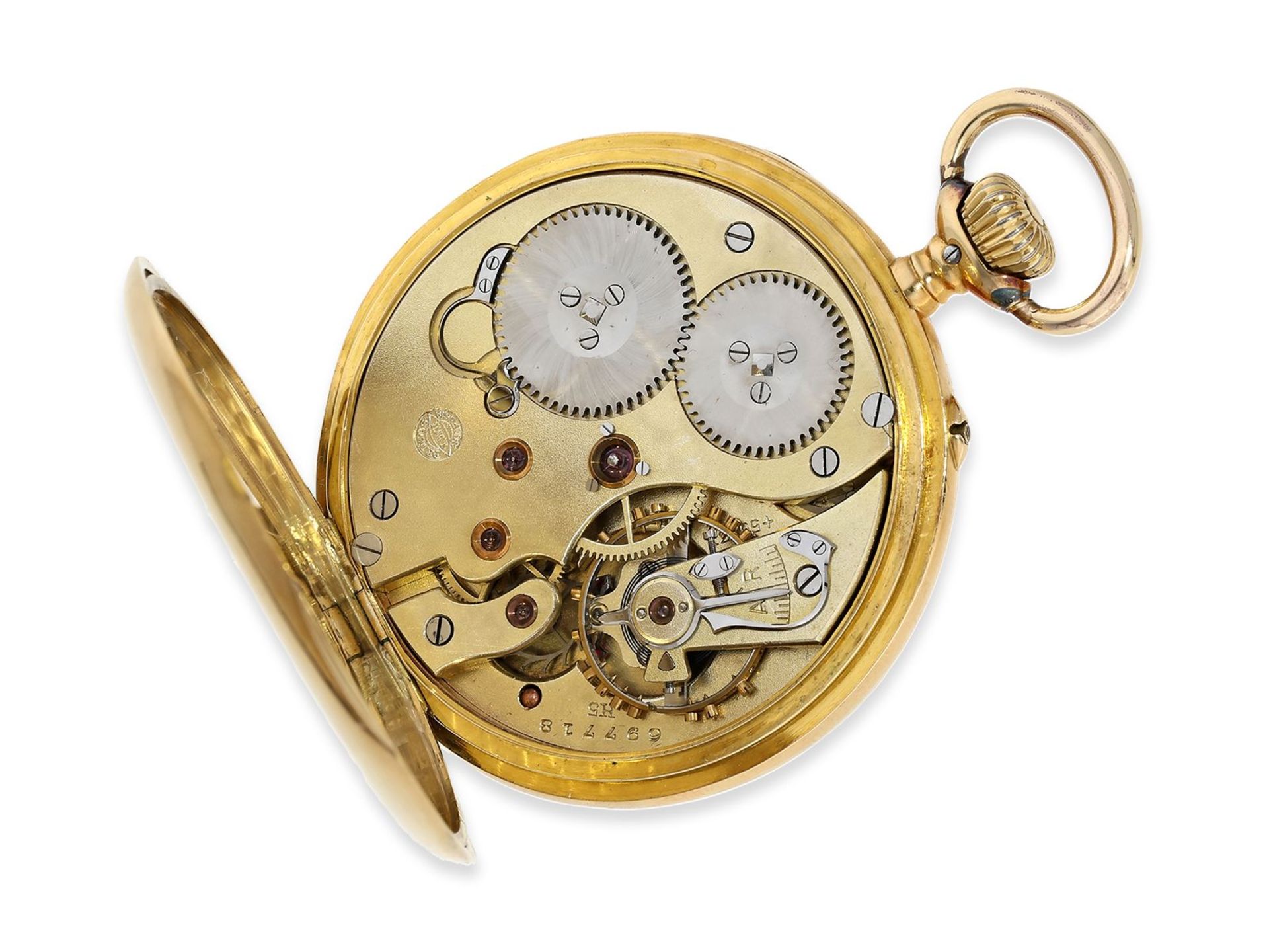 Taschenuhr: sehr seltene IWC in Chronometerqualität, bez. "CHRONOMETRE", ca.1917, Ca. Ø48,5mm, ca. - Bild 2 aus 6