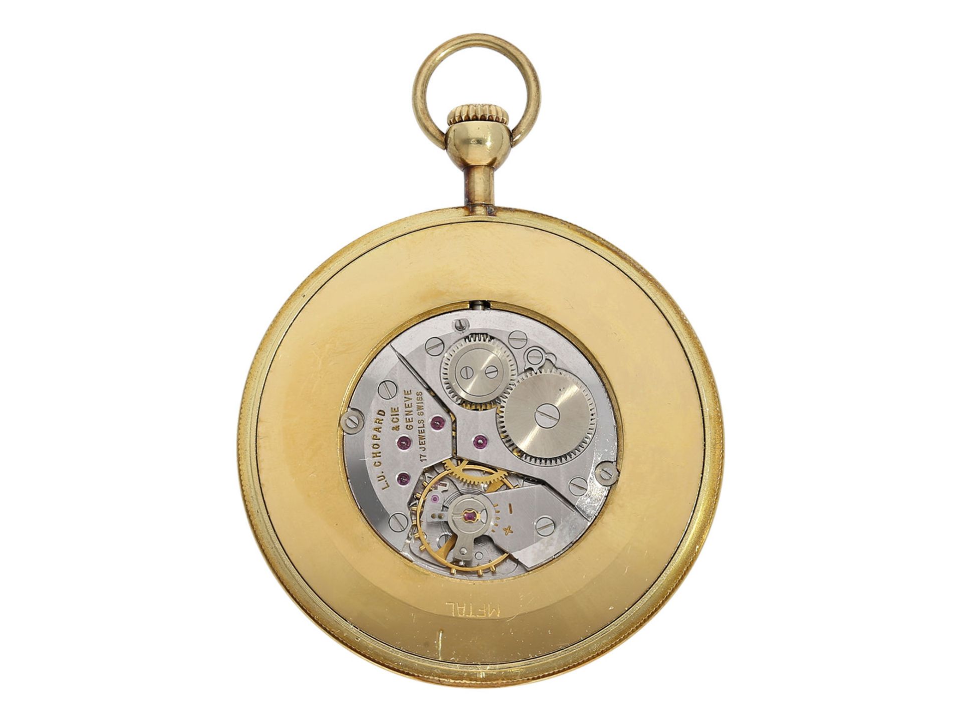 Taschenuhr: elegante vintage Chopard Frackuhr Ref. 3004 in 18K Gold und dazugehörige goldene - Image 3 of 8