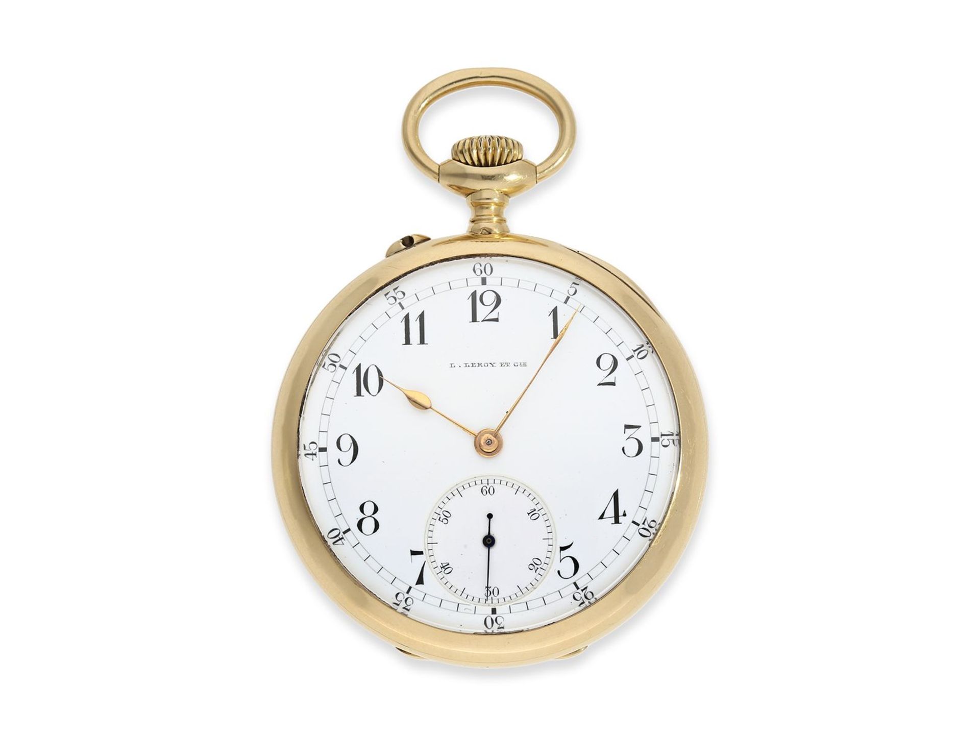 Taschenuhr: hochfeines französisches Ankerchronometer, L. Leroy Paris No. 68161/9307, ca. 1900,