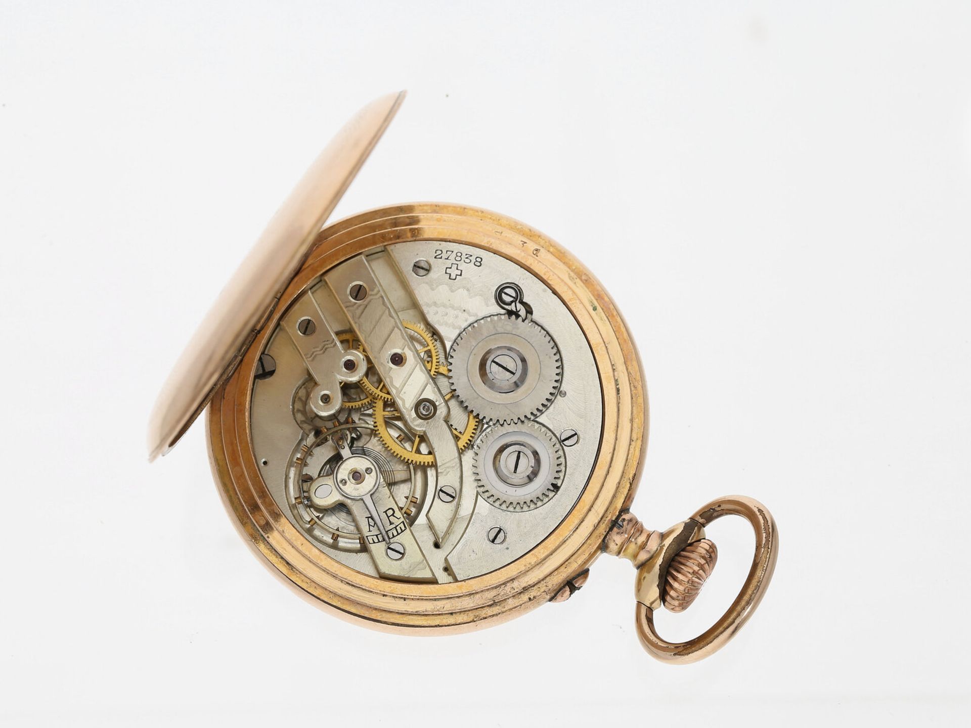 Taschenuhr: technisch interessante Taschenuhr mit springender Stunde und retrograder Minute, Moderni - Bild 3 aus 3