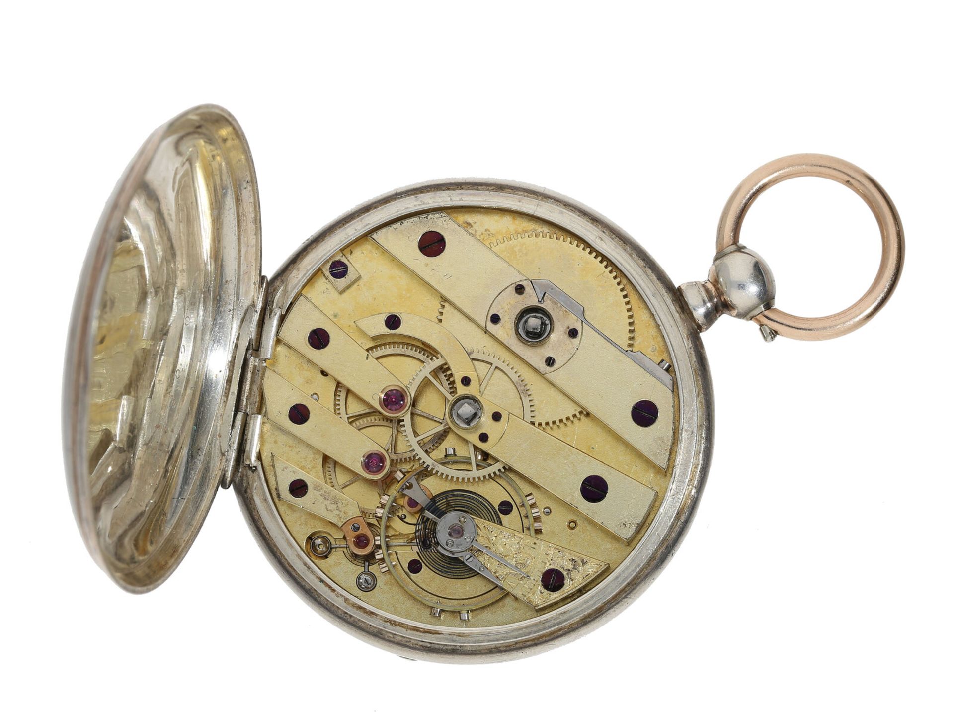 Taschenuhr: seltenes Wippen-Chronometer, um 1860, signiert Carl Möller Kjöbenhavn (Copenhagen), - Bild 3 aus 3