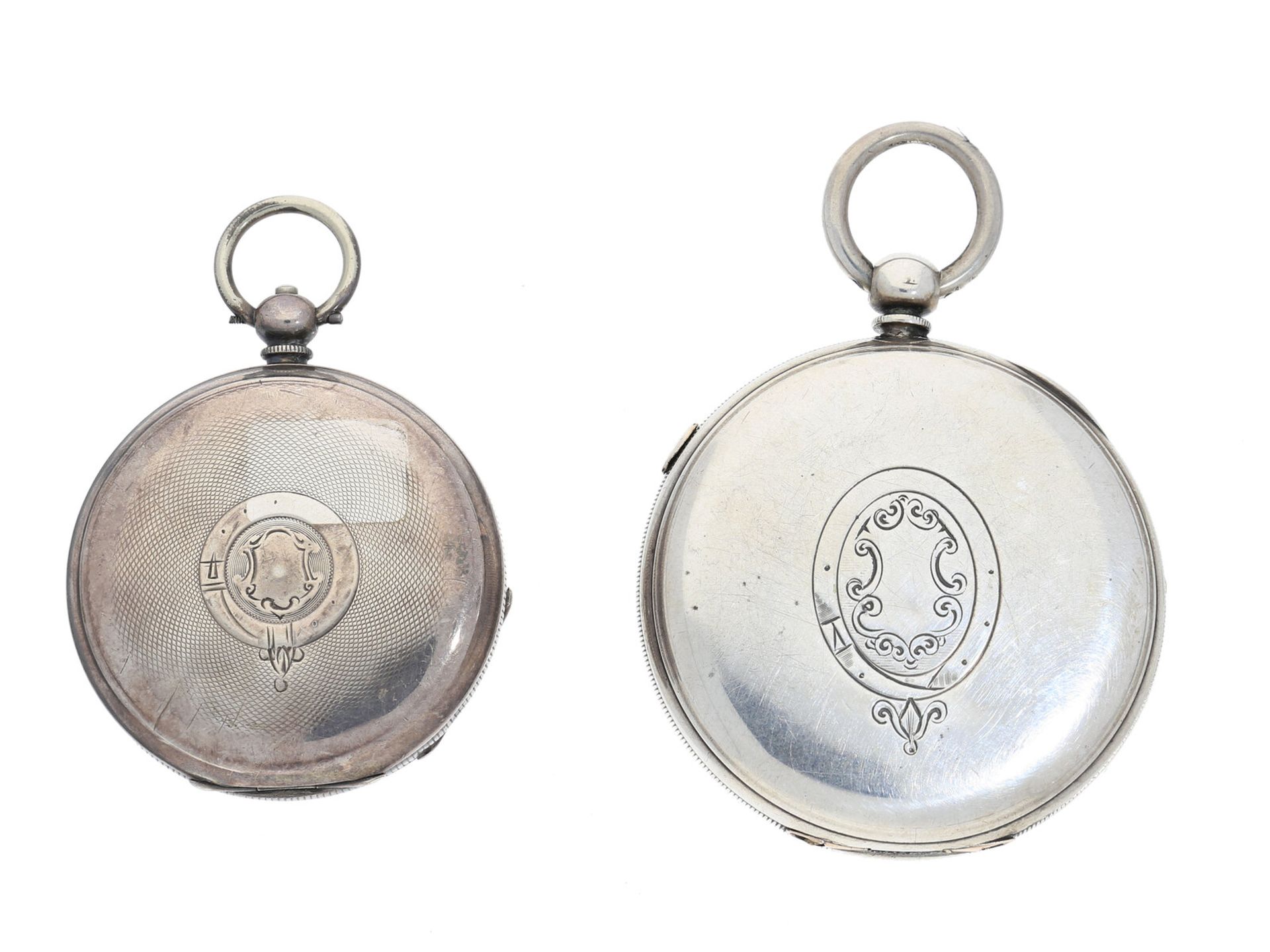 Taschenuhr: 2 englische Taschenuhren aus dem 19. Jahrhundert, dabei ein sog. Marine-Chronograph, - Bild 3 aus 3