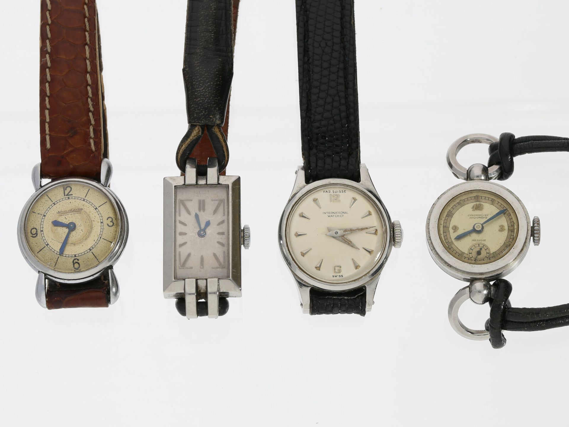 Armbanduhr: Konvolut bestehend aus 4 feinen vintage Damenuhren, darunter ein Backwinder und Marken