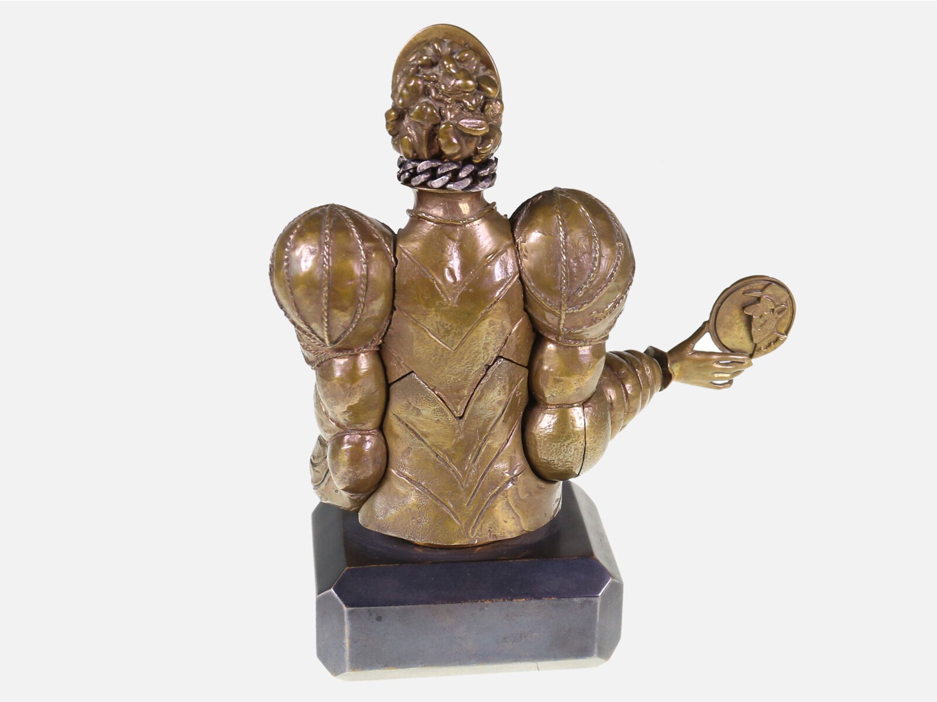 Skulptur: kleine vintage Bronzeplastik 'Alice II' von Miguel Berrocal, 1981-82: Ca. 16,5 x 14 x 6,