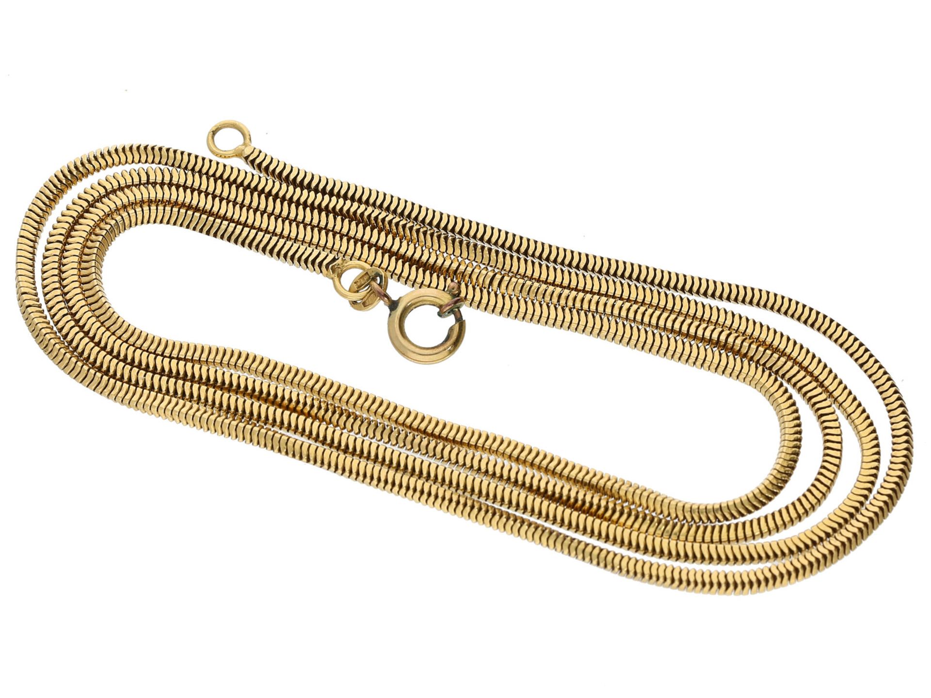 Kette/Collier: hochwertige und lange, vintage Schlangenkette, 18K Gold: Ca. 72cm lang, ca. 18g,