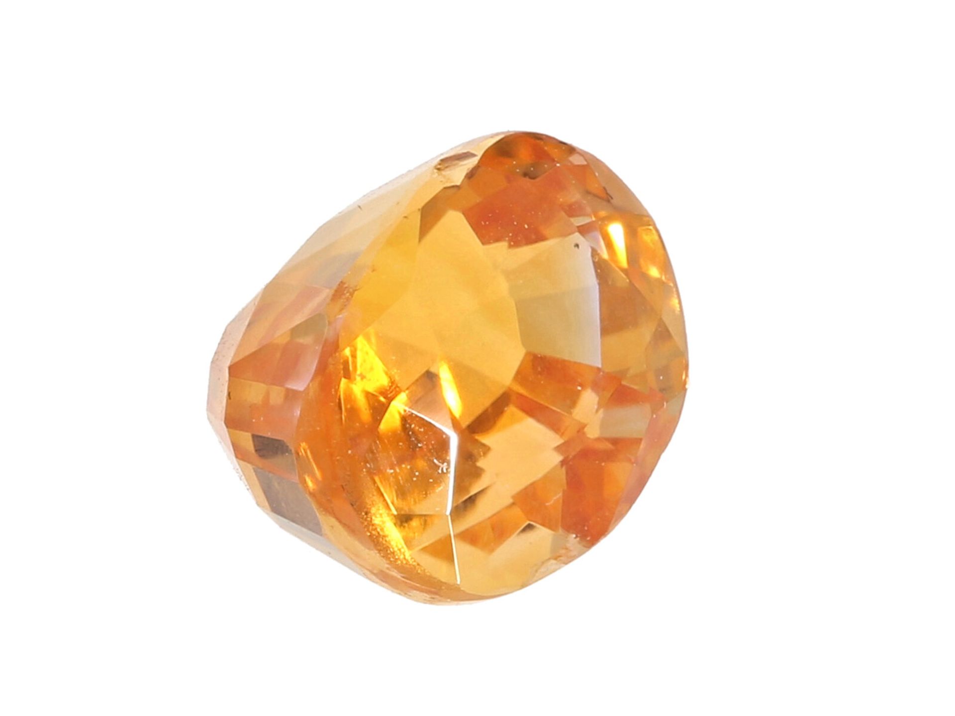 Saphir: intensiv orangefarbener, natürlicher Saphir feiner Qualität, ca. 1,43ct, Herkunft Ceylon: