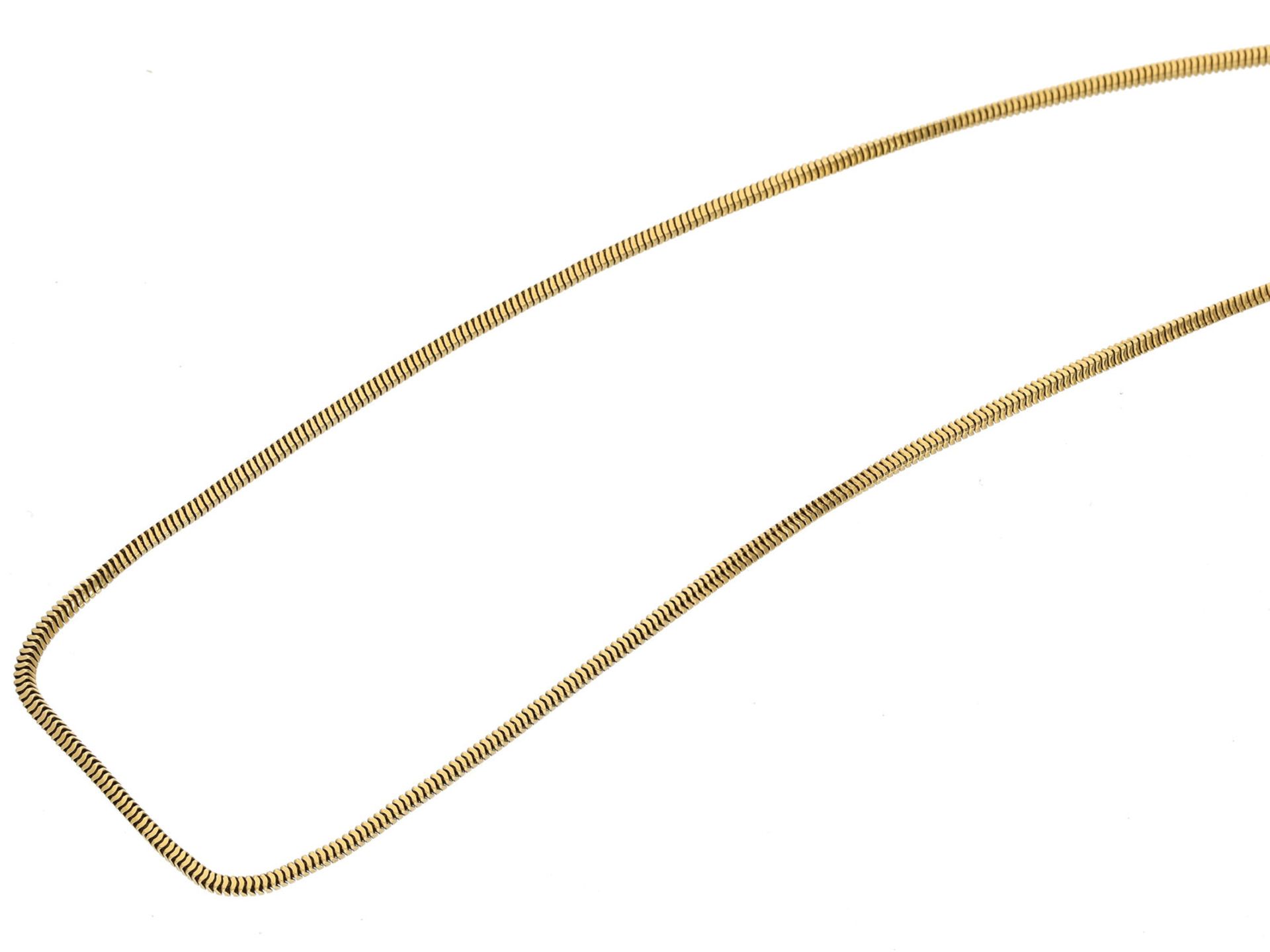 Kette/Collier: hochwertige und lange, vintage Schlangenkette, 18K Gold: Ca. 72cm lang, ca. 18g, - Bild 2 aus 2