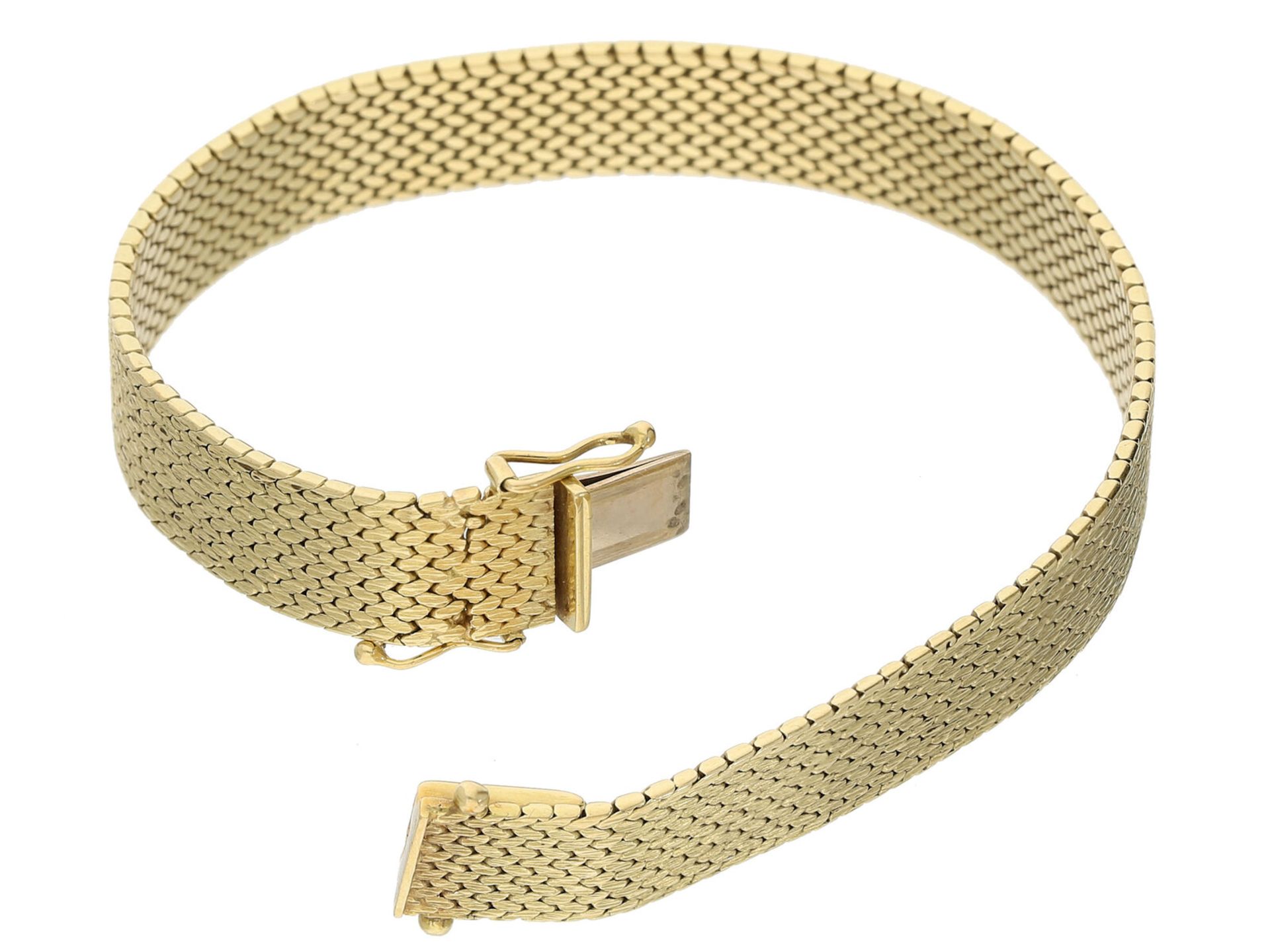 Armband: vintage Goldarmband, 14K Gold: Ca. 19cm lang, ca. 29,3g, 14K Gelbgold, ca. 10mm breit,