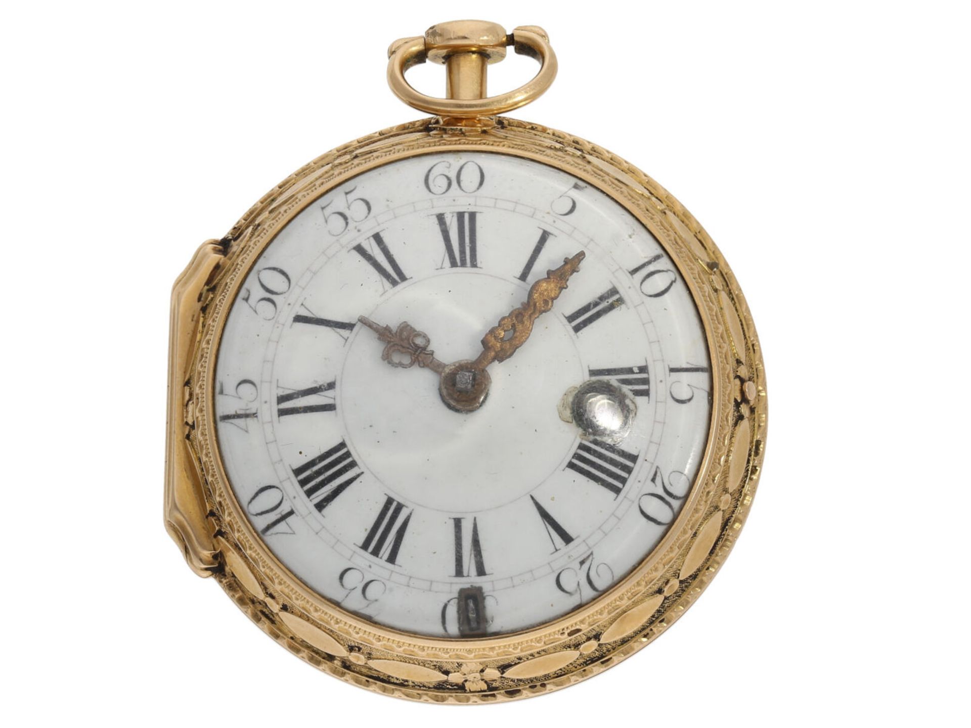 Pocket watch: large 4-colour Louis XV verge watch, signed Musson Paris, ca. 1760-1770