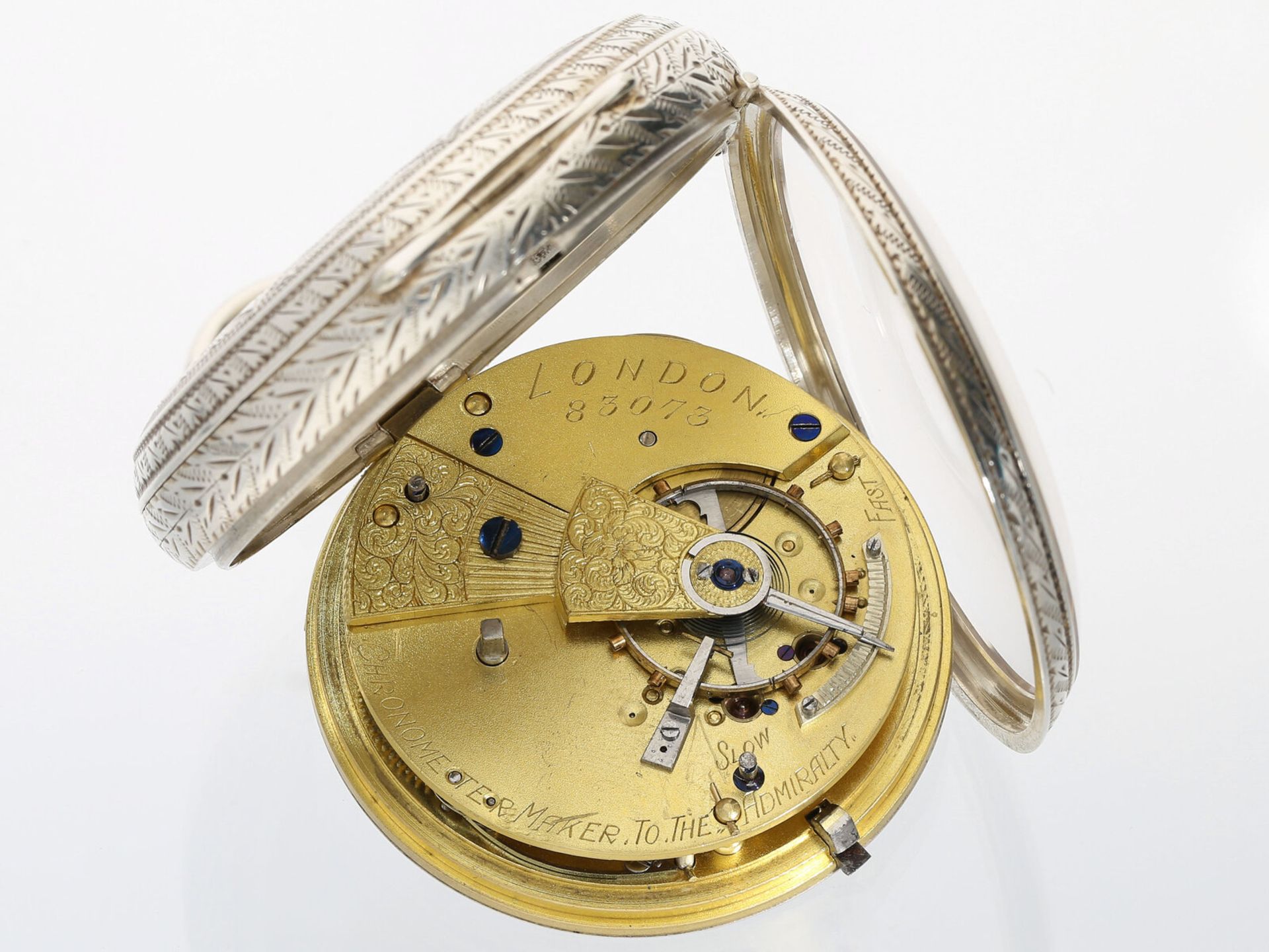 Taschenuhr: attraktive englische Präzisionstaschenuhr, königlicher Chronometermacher John Forrest, H - Bild 4 aus 4