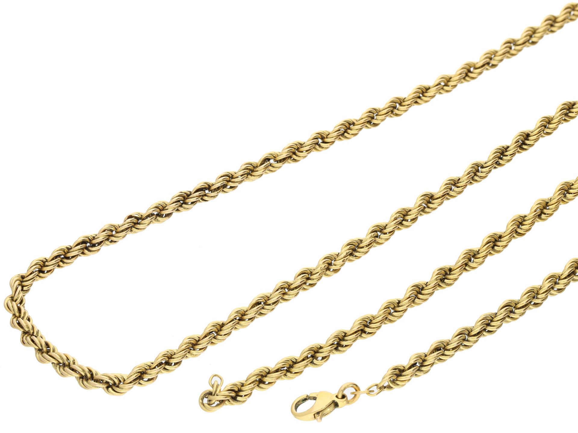 Kette/Collier: lange vintage Kordelkette, 14K Gelbgold