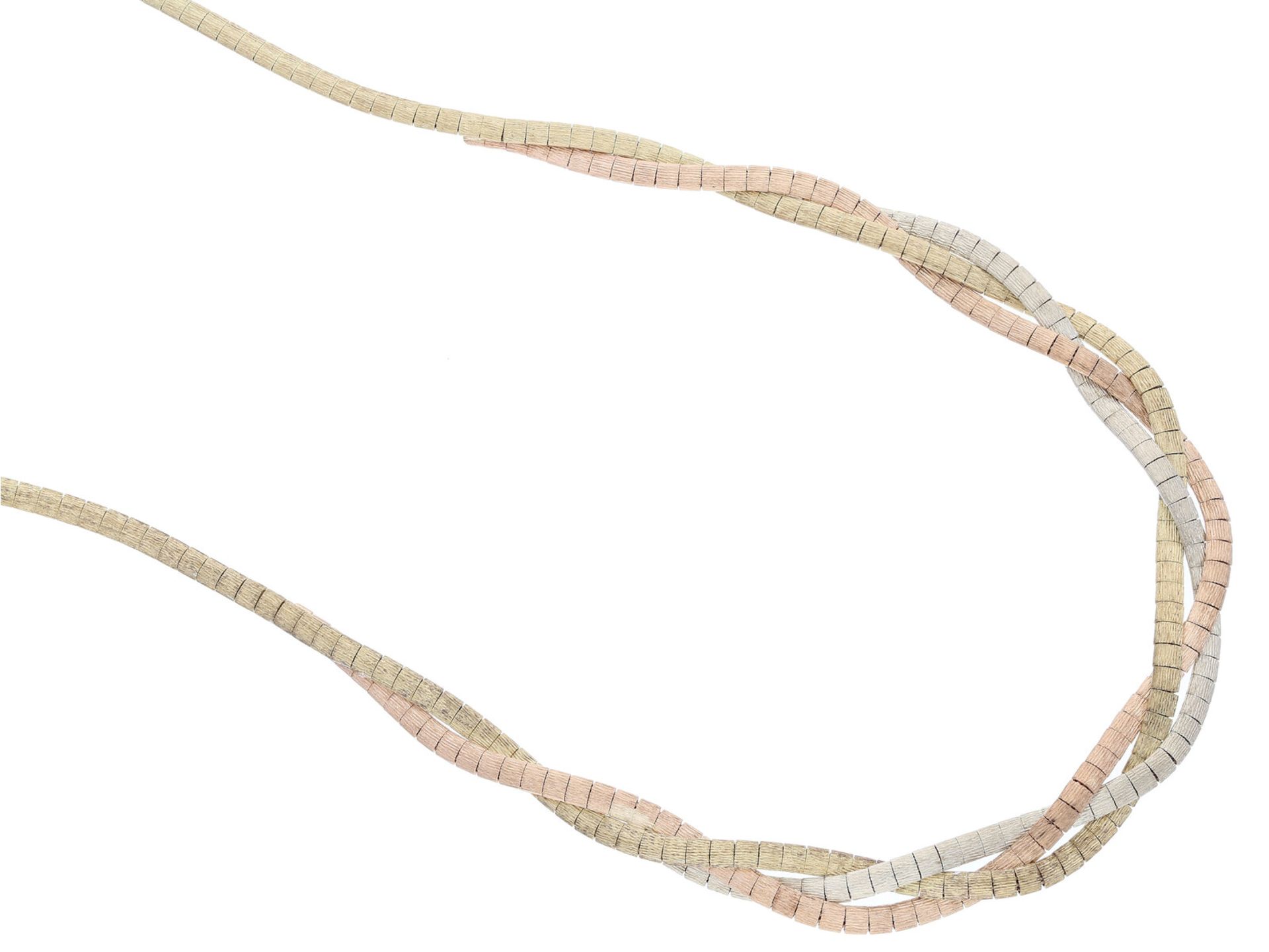 Kette/Collier: dekoratives vintage Tricolor-Collier, 8K Gold