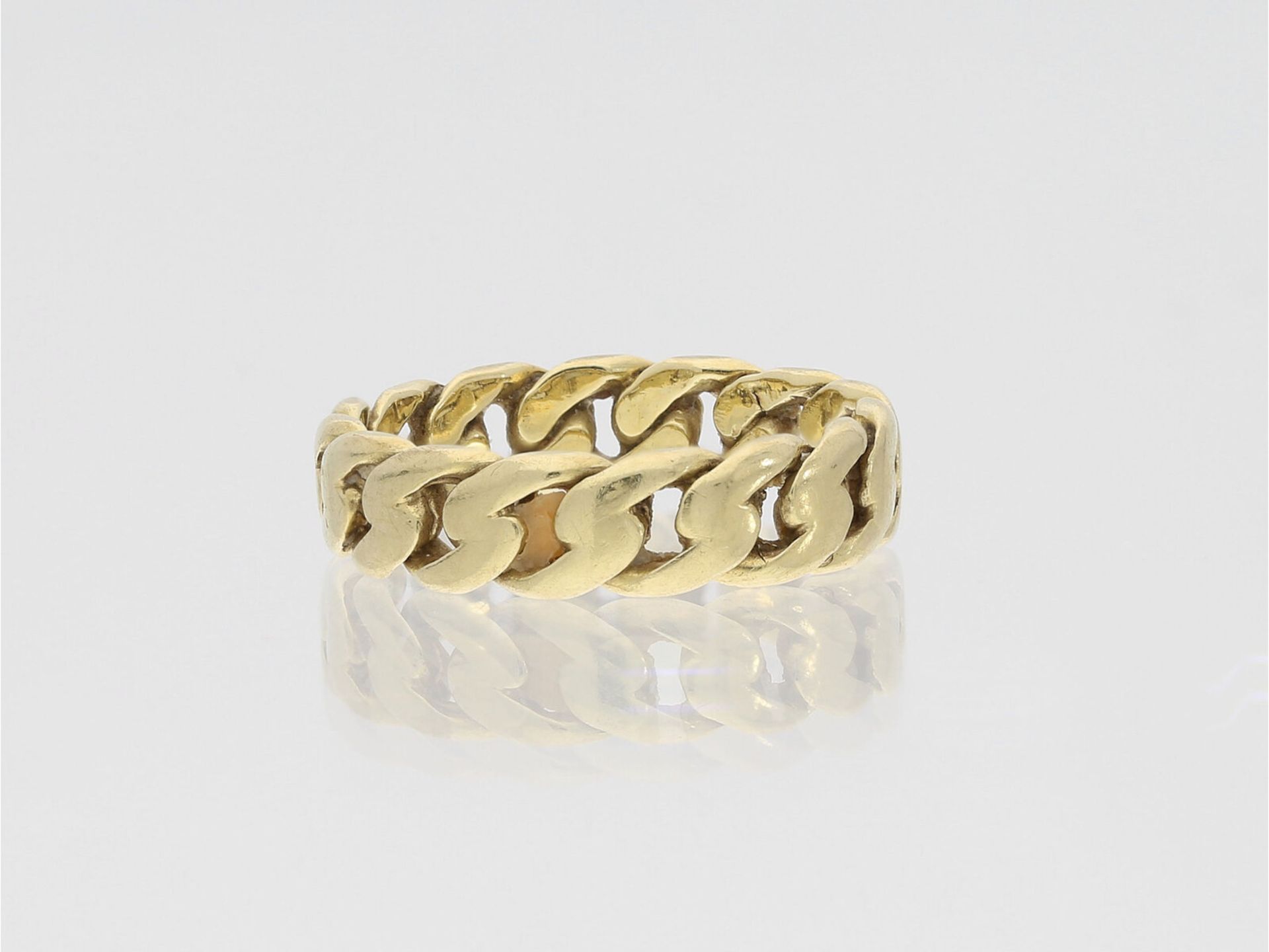 Ring: goldener vintage Kettenring, 14K Gold