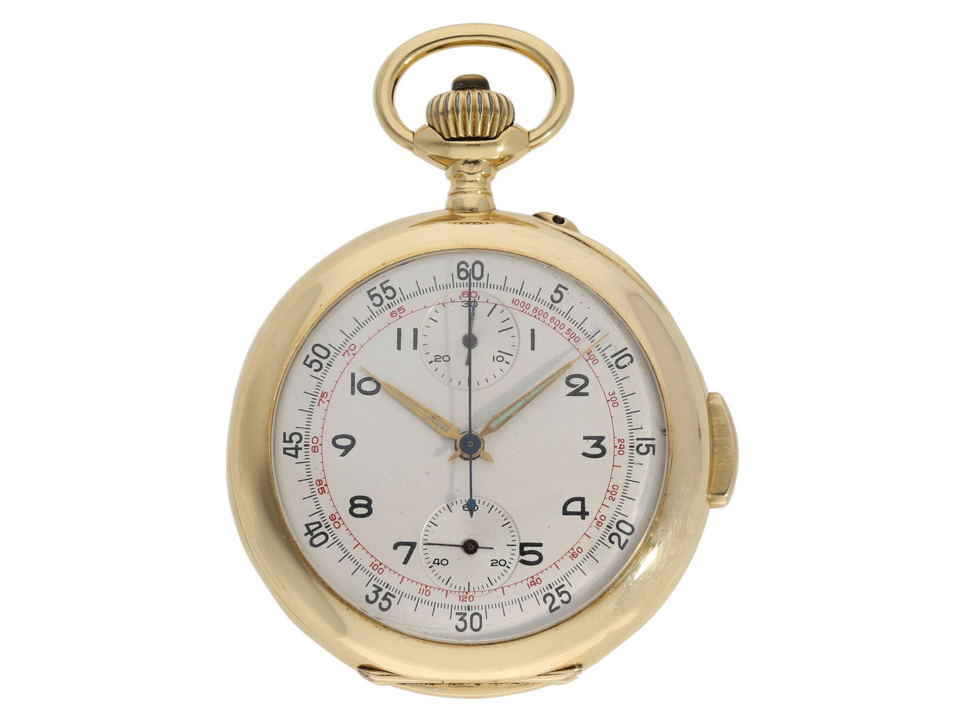 Pocket watch: heavy and very fine 18K pocket watch with minute repeater and chronograph, probably fr