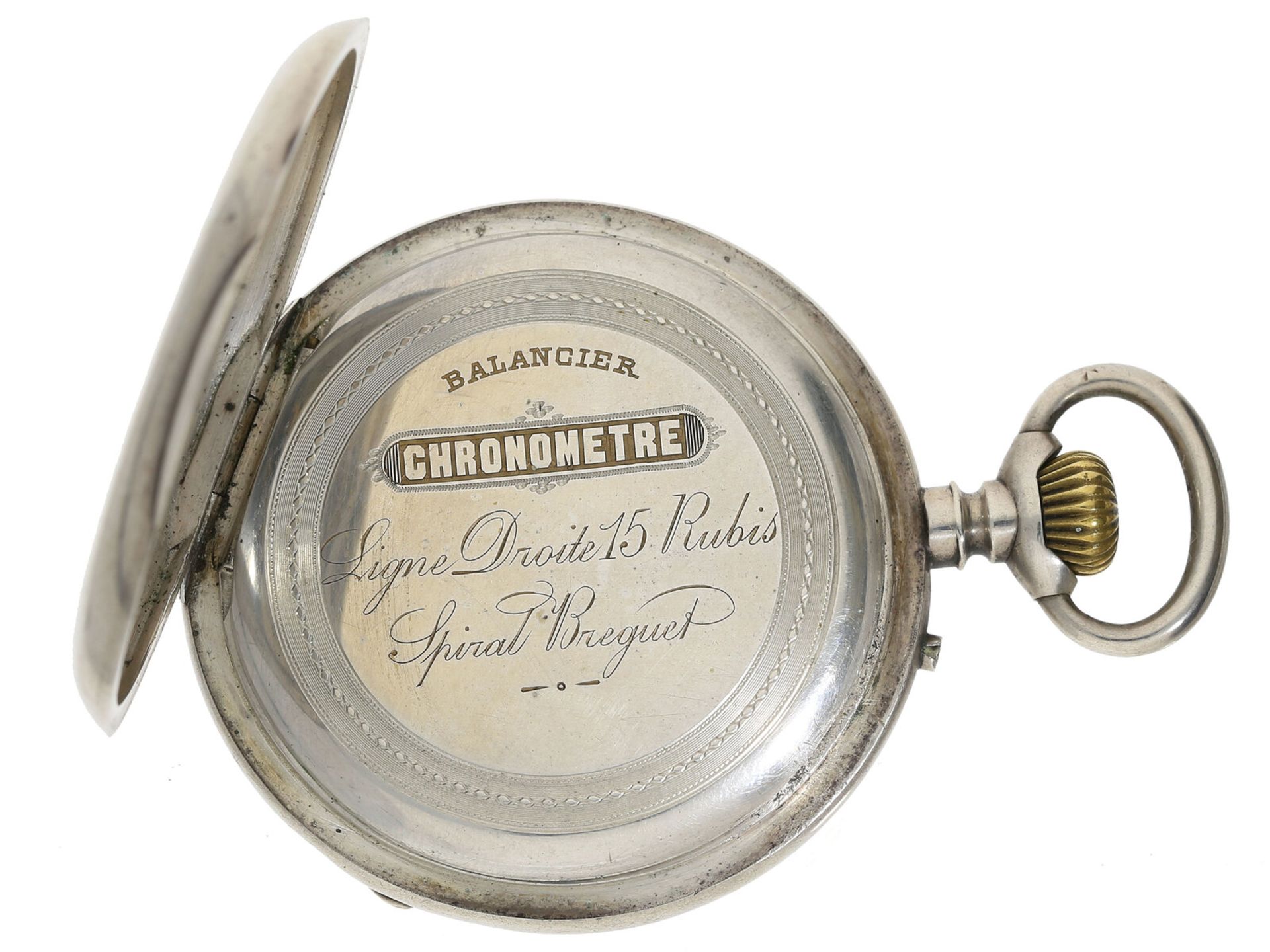 Taschenuhr: Herrentaschenuhr, um 1890, Chronometer, mit Originalbox - Image 2 of 3