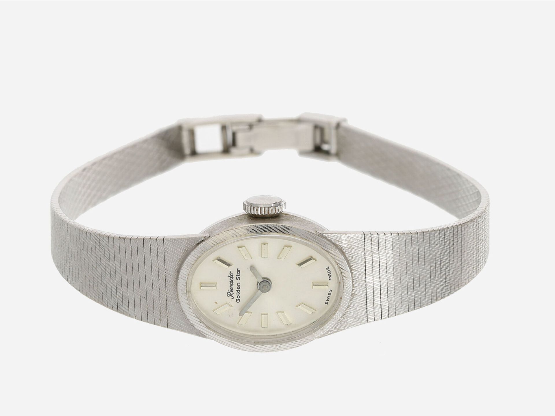 Armbanduhr: vintage Damenuhr, Marke Rivado, 14K Weißgold