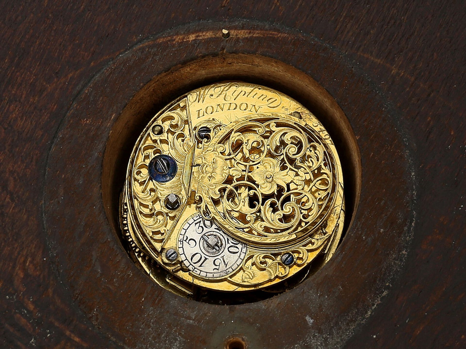 Wanduhr mit seltenem englischen Spindelwerk, signiert Kipling London No.3497, ca. 1750 - Image 3 of 3