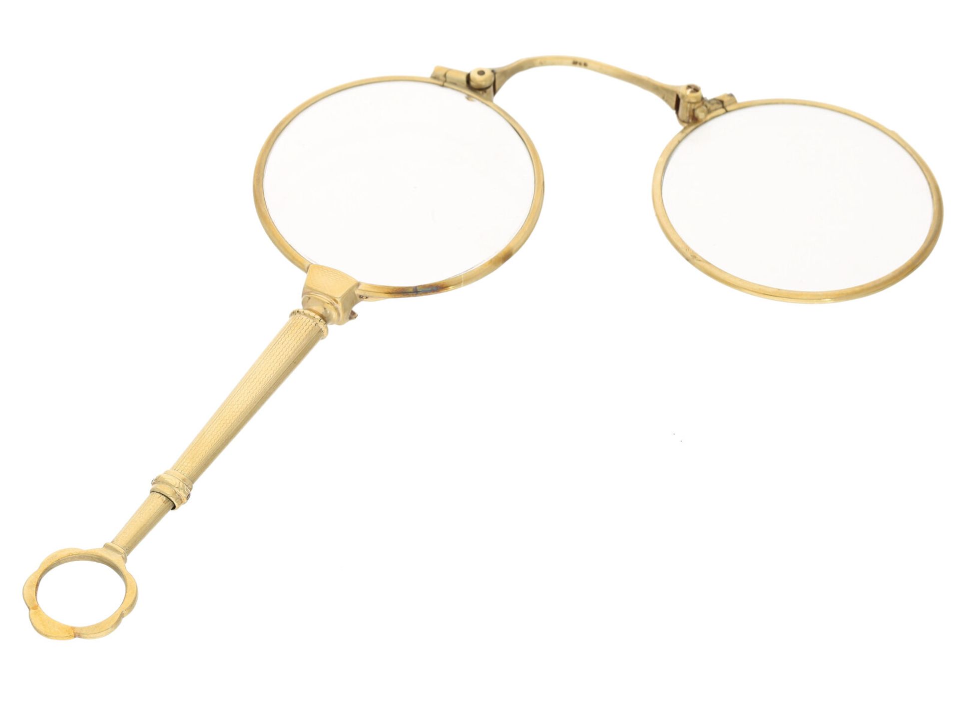 Lorgnette: feines, antikes, goldenes Lorgnon, vermutlich um 1920 - Image 2 of 2