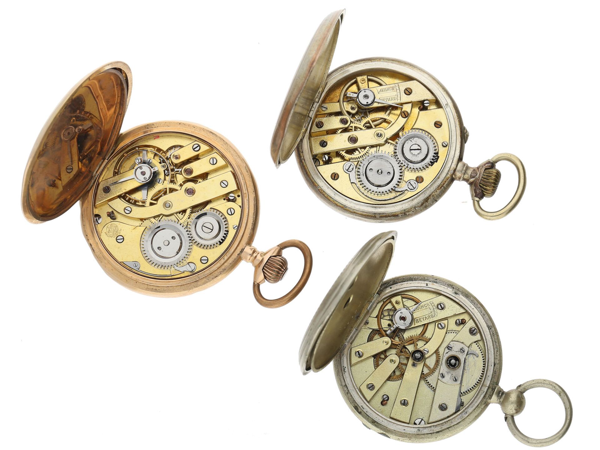 Taschenuhr/Etui: Konvolut von 3 Taschenuhren und einem Zigarettenetui, 1900-1950 - Image 2 of 3