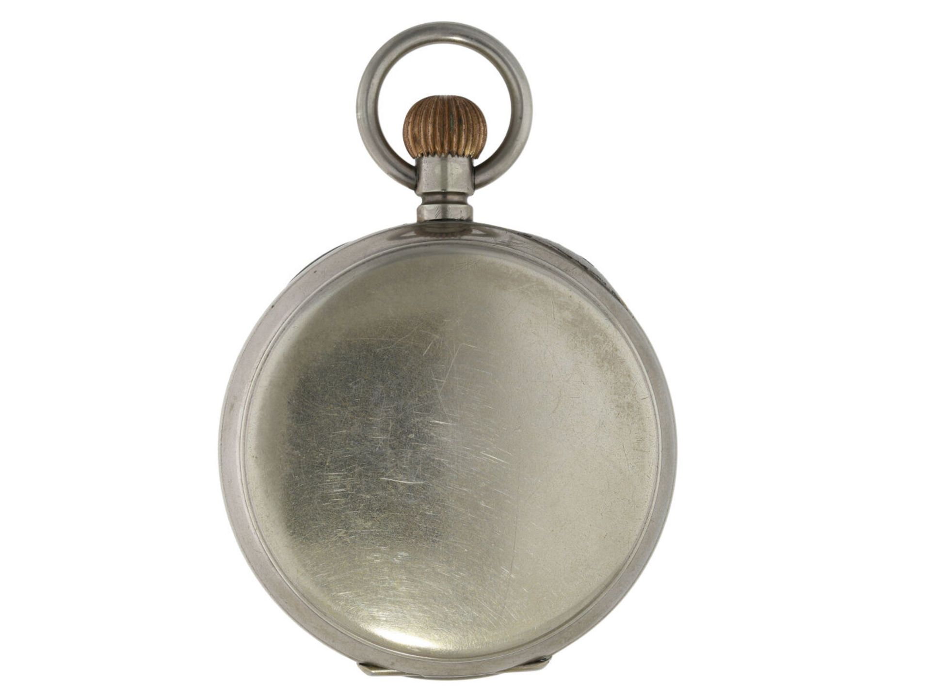 Pocket Watch: oversized pocket watch with 8-day movement and very rare matching watch chain, Switzer - Image 2 of 4