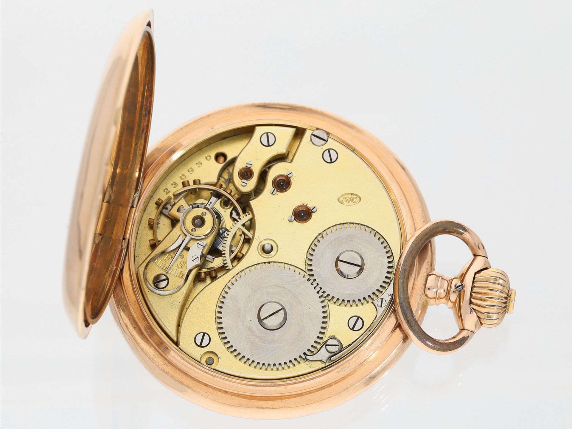 Taschenuhr: rotgoldene IWC Savonnette, ca.1900 - Image 3 of 4