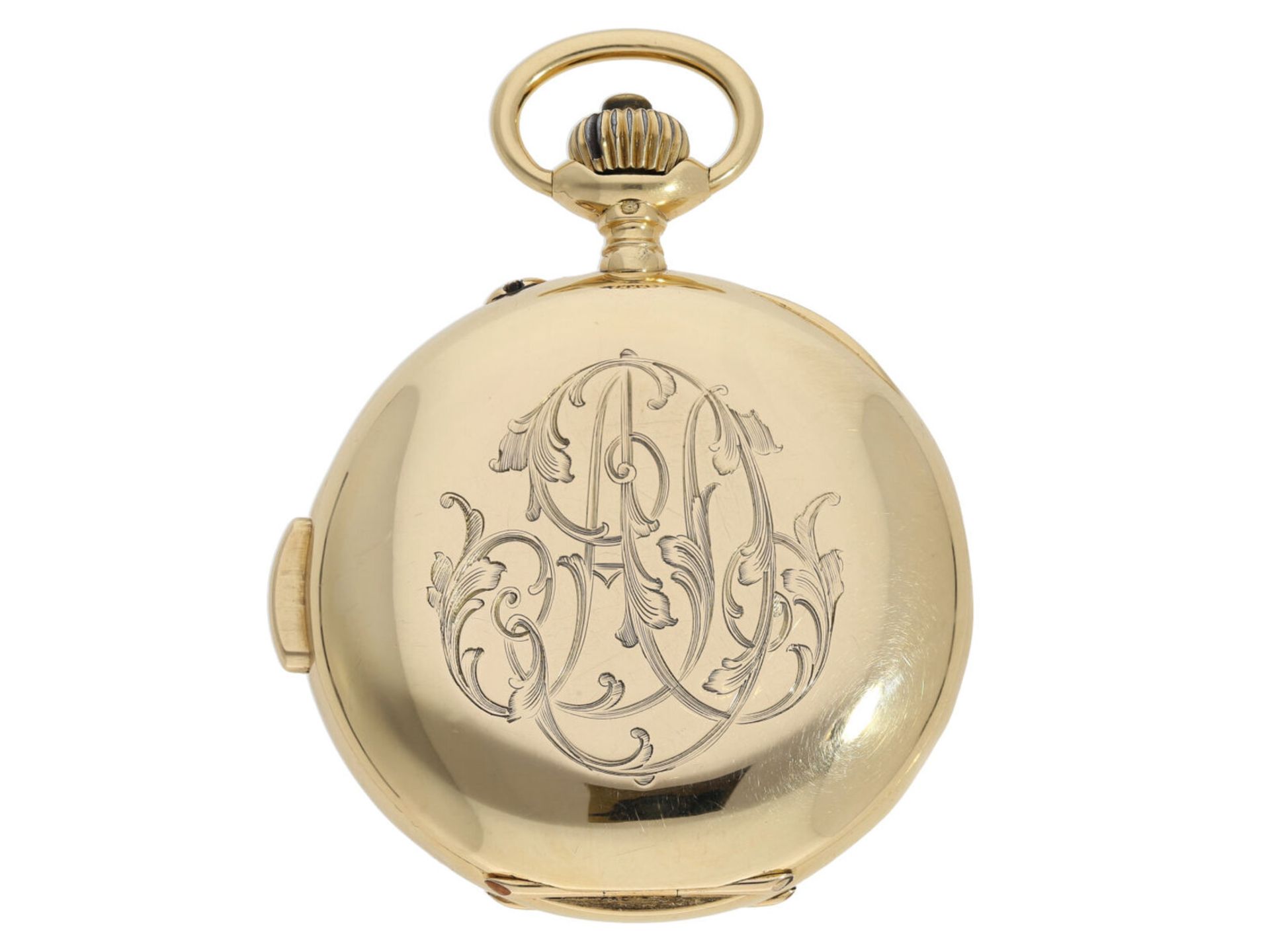 Pocket watch: heavy and very fine 18K pocket watch with minute repeater and chronograph, probably fr - Image 2 of 3